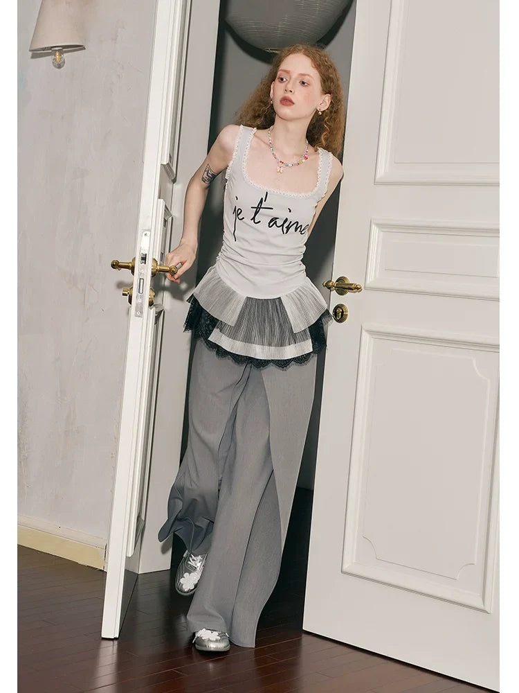 Letter Print Slim Fit Camisole