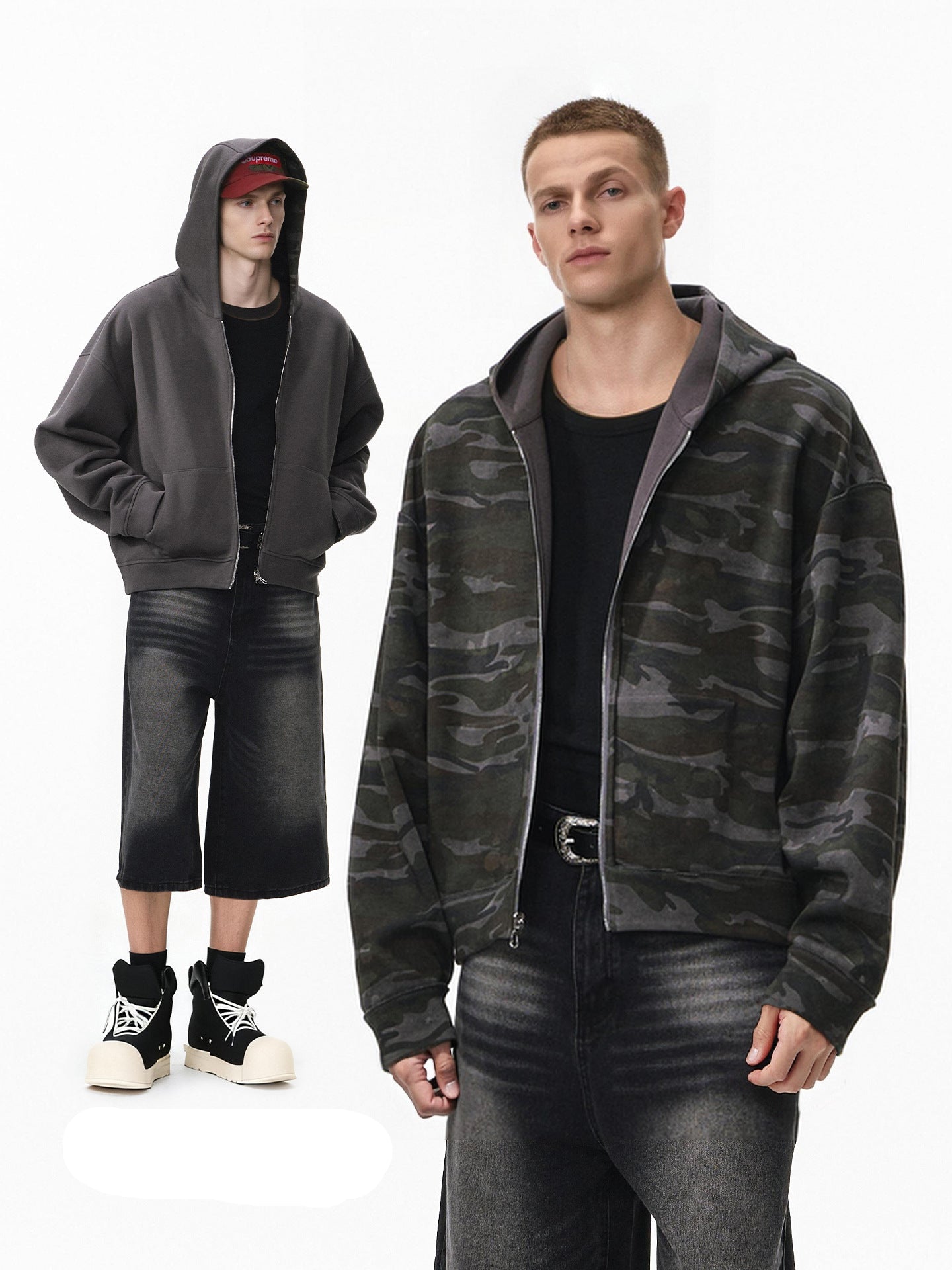 Camouflage Reversible Zippered Jacket