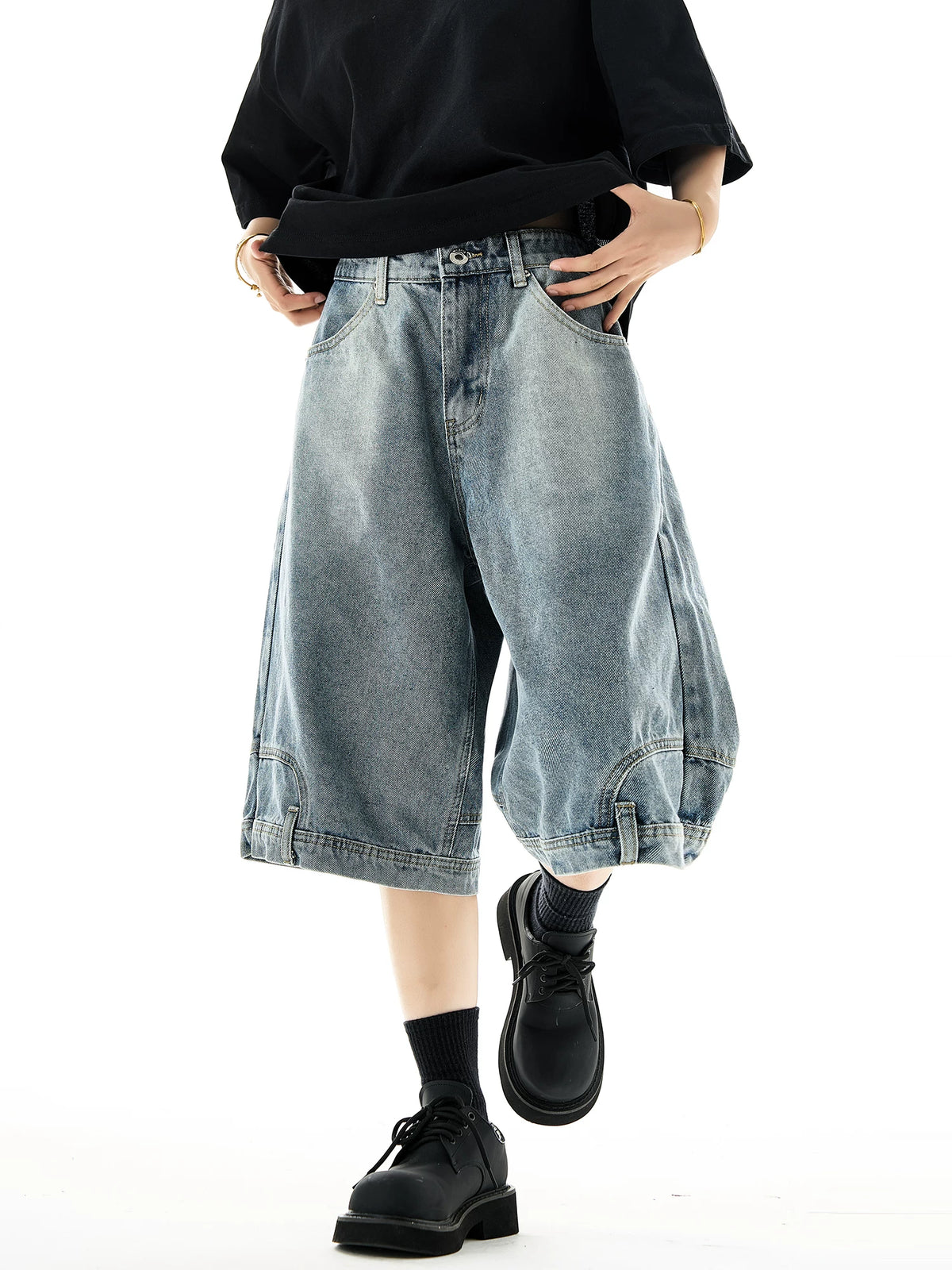 Shorts en jean à jambes larges