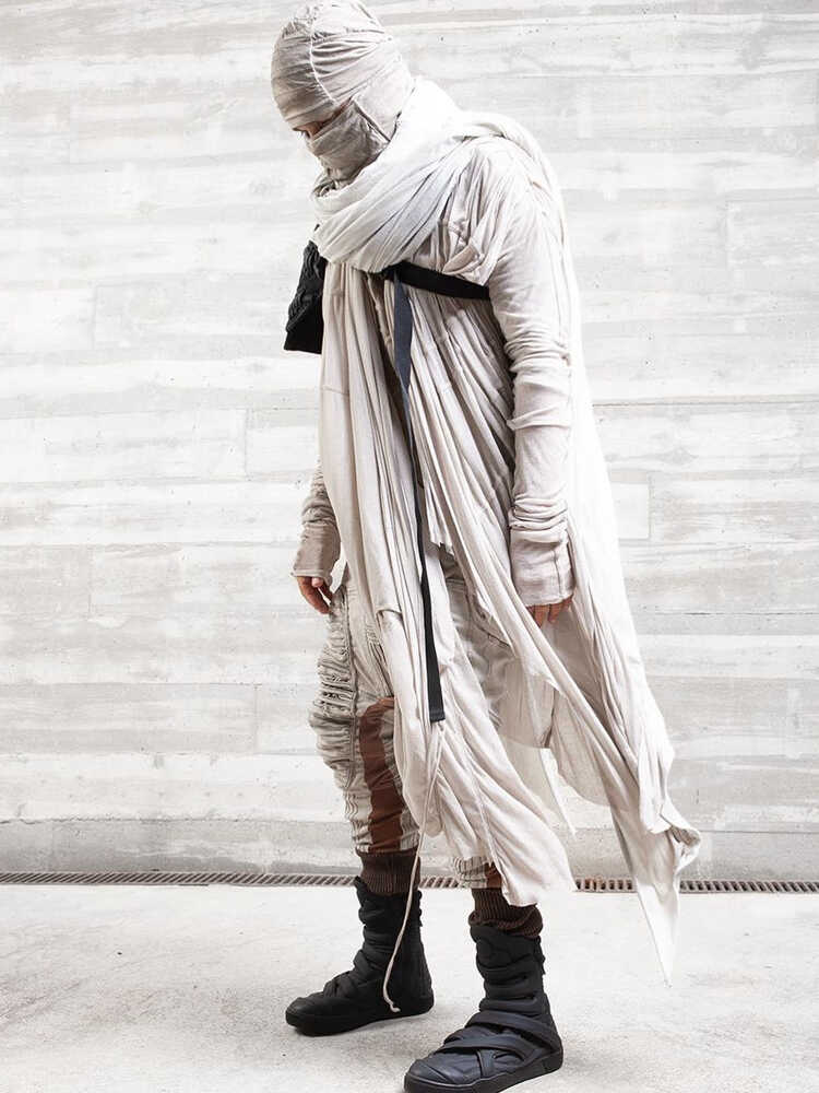Layered Design Hooded Long Sleeve Shirt
