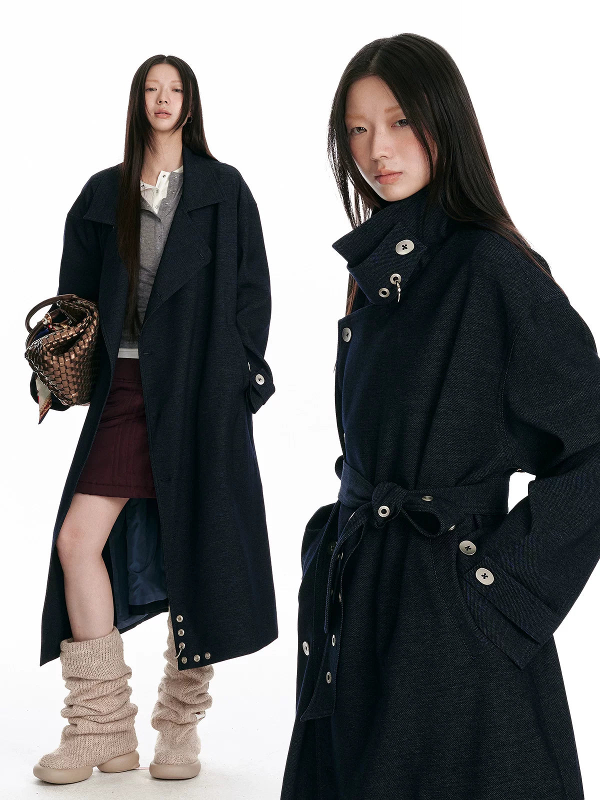 Double-Breasted Large Lapel Long Coat