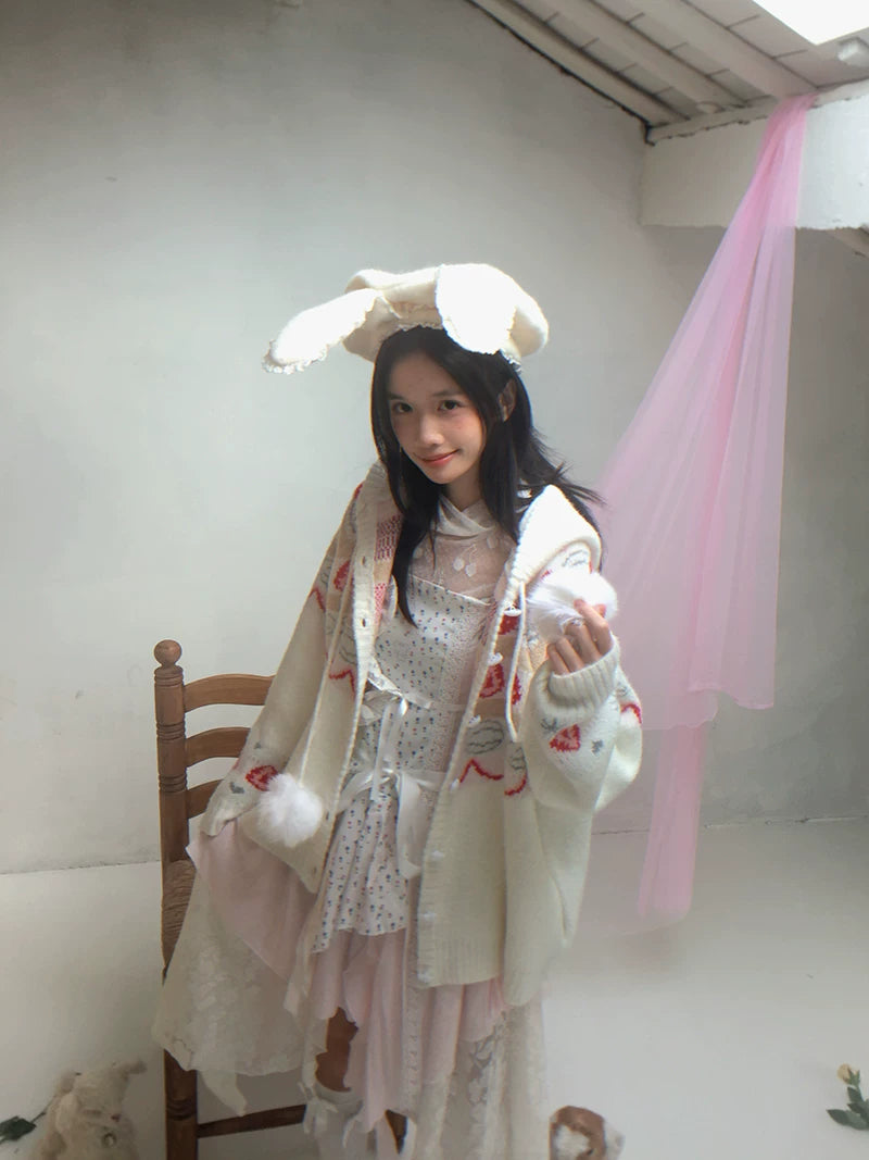 Cake Hooded Knit Cardigan