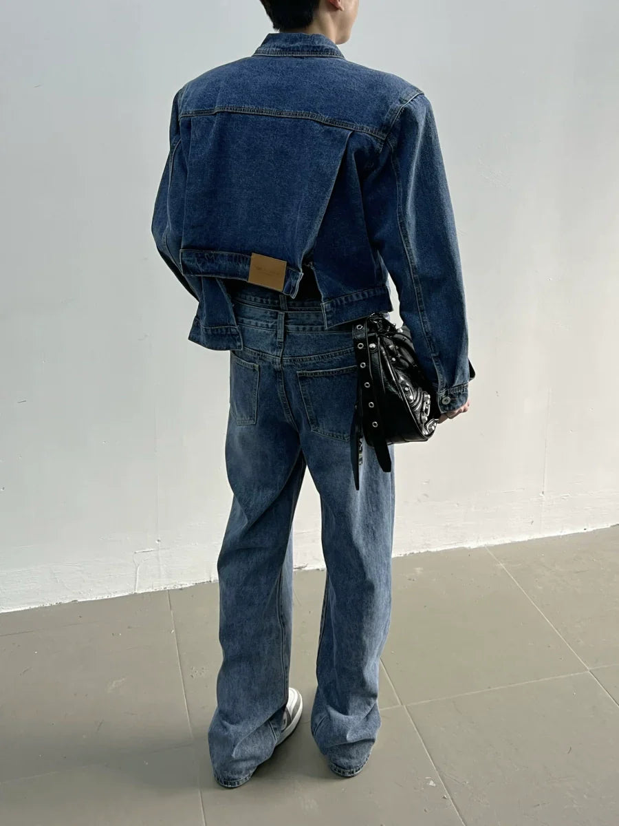 Shoulder Padded Denim Jacket