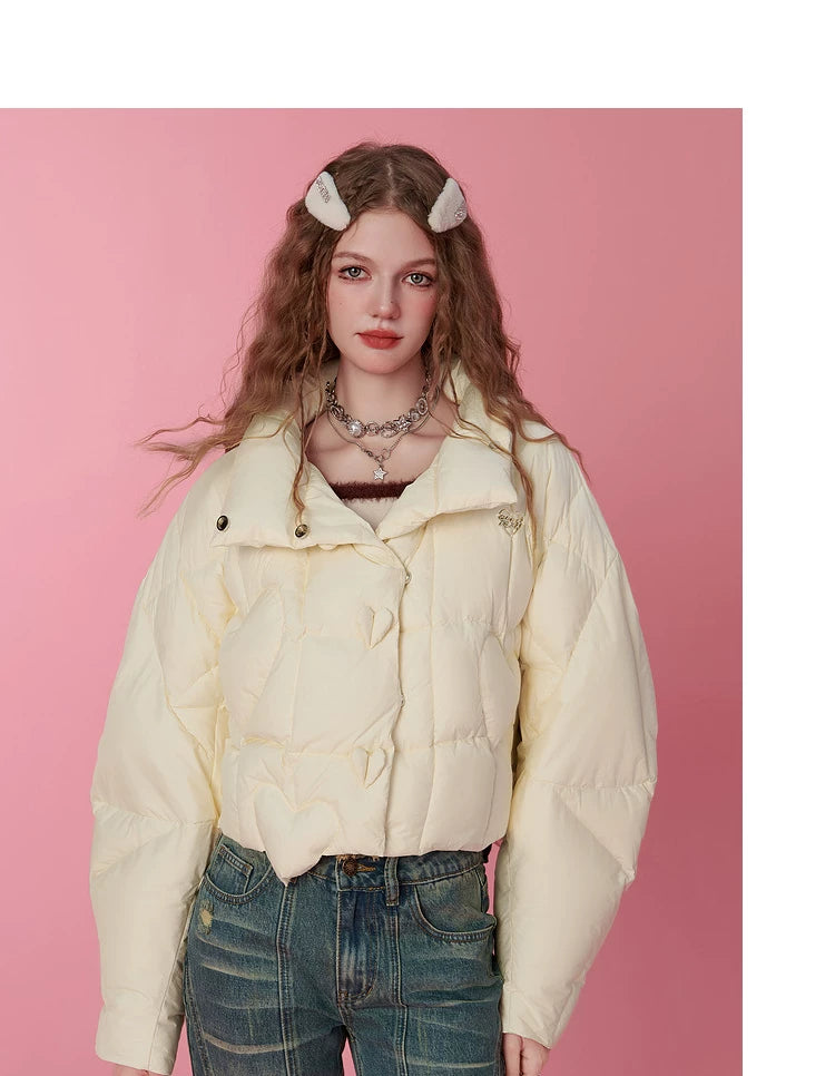Short Thick White Duck Down Jacket