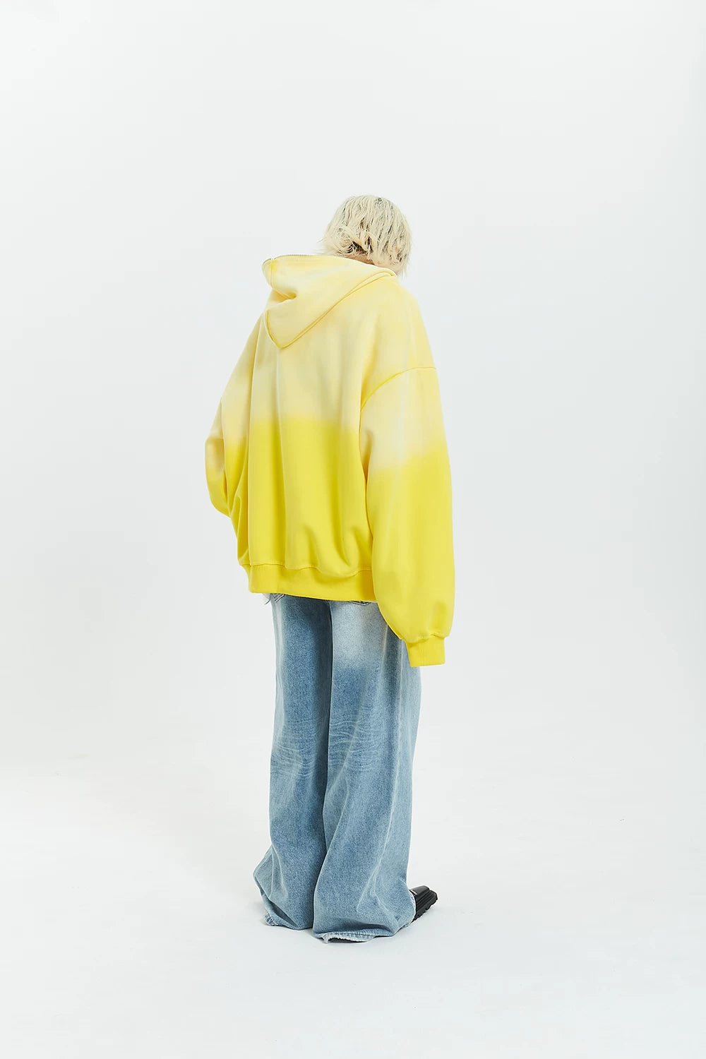 Gradient Half Zip Oversize Hoodie