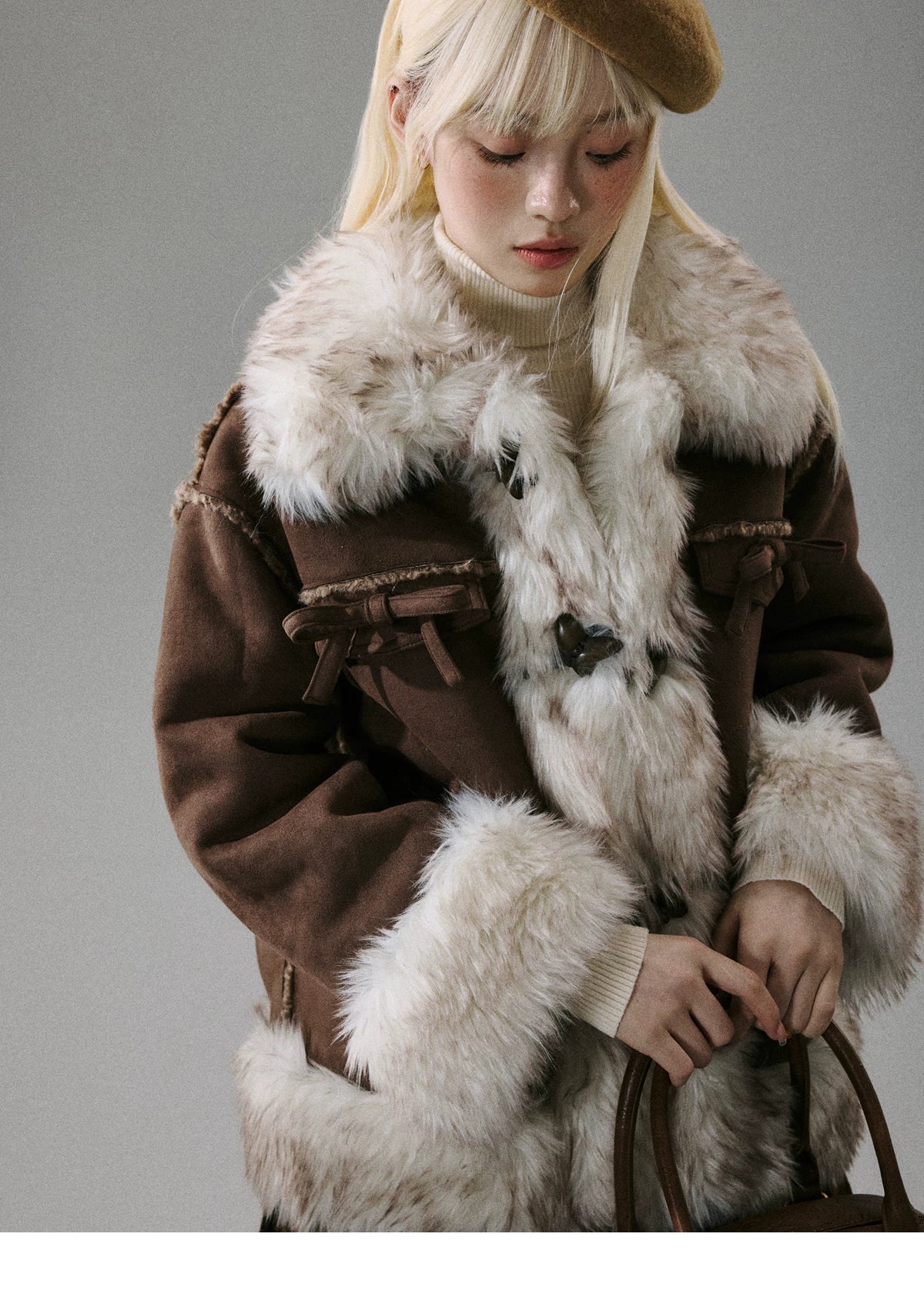 Bow Fur Thick Jacket