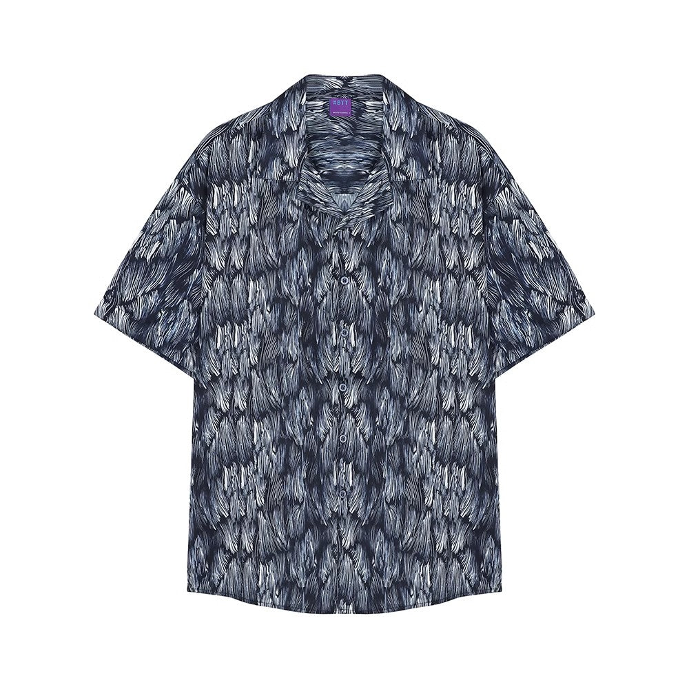 Oversize Floral Full Print Open Collar Shirt