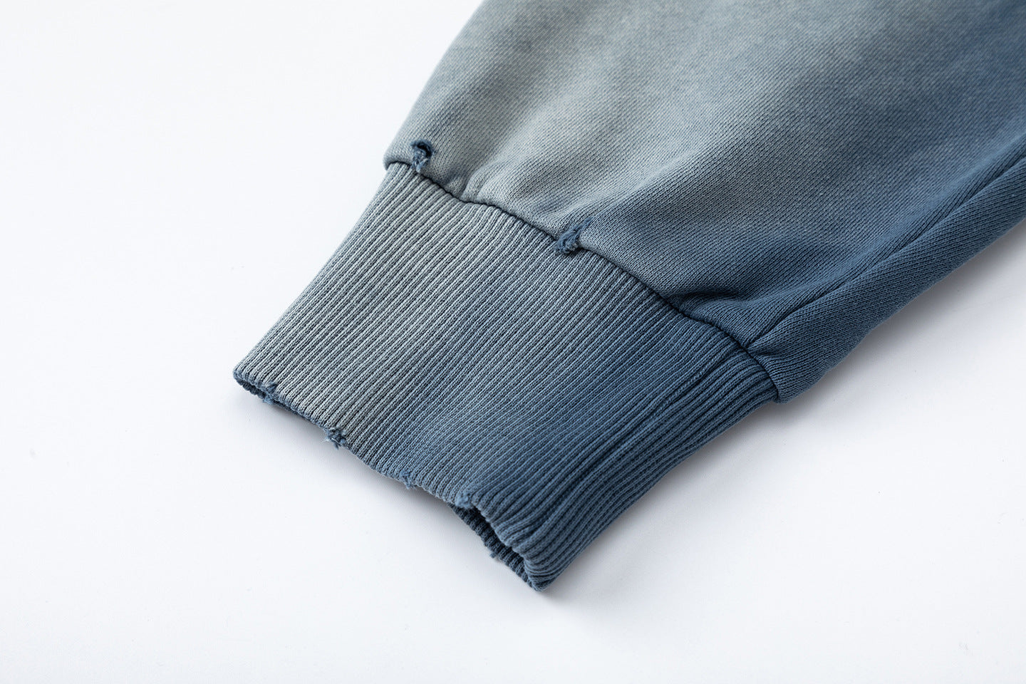 Washed Damage Print Boxy Zipper Hoodie