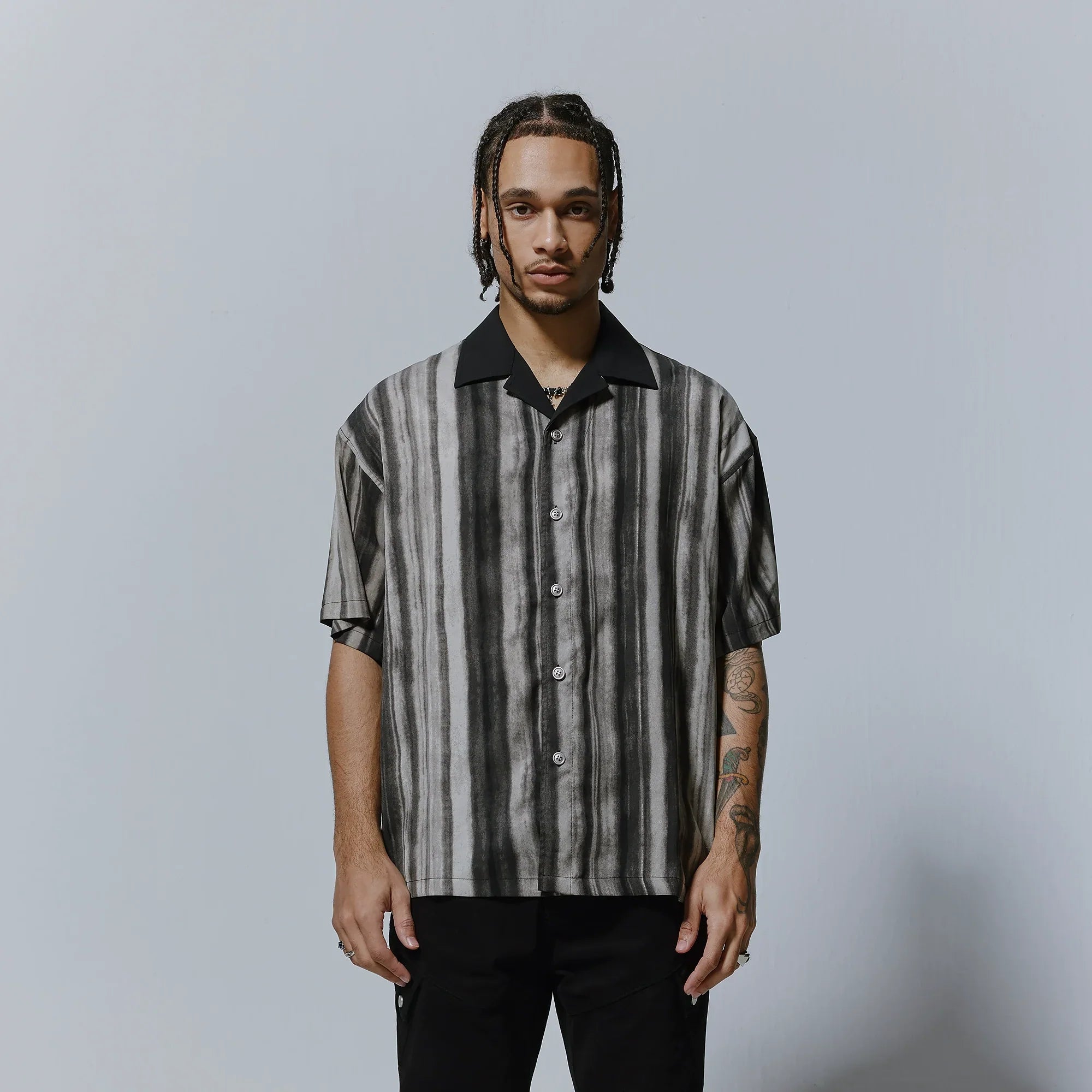 Ink Stripe Oversize Short Sleeve Shirt