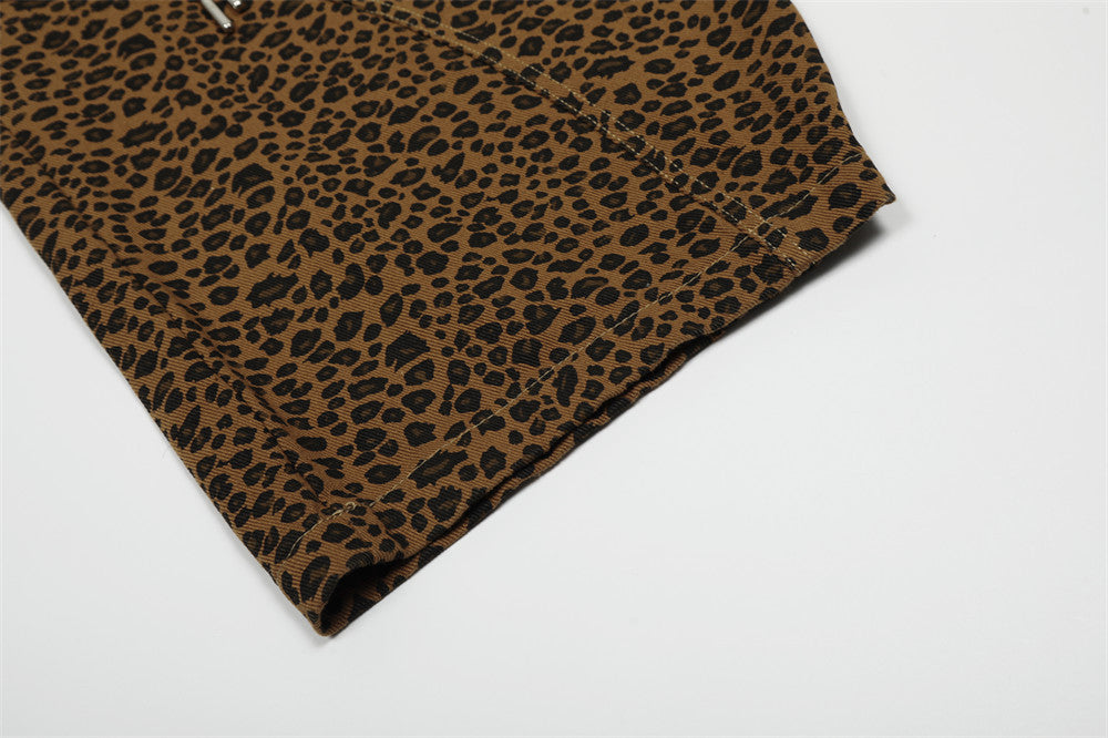 Vaqueros Scimitar con estampado de leopardo vintage