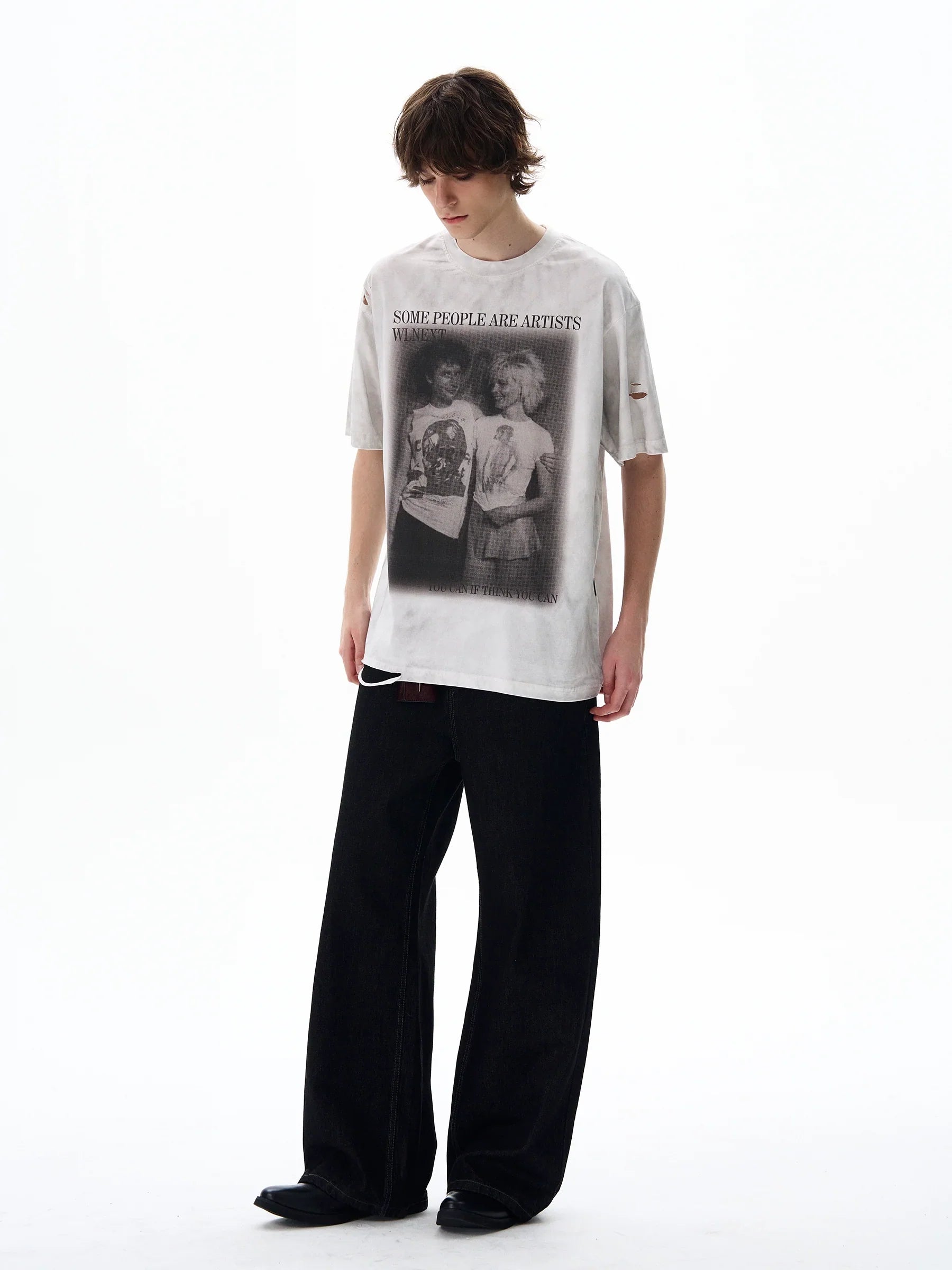 Portrait Print Oversize Short Sleeve T-Shirt
