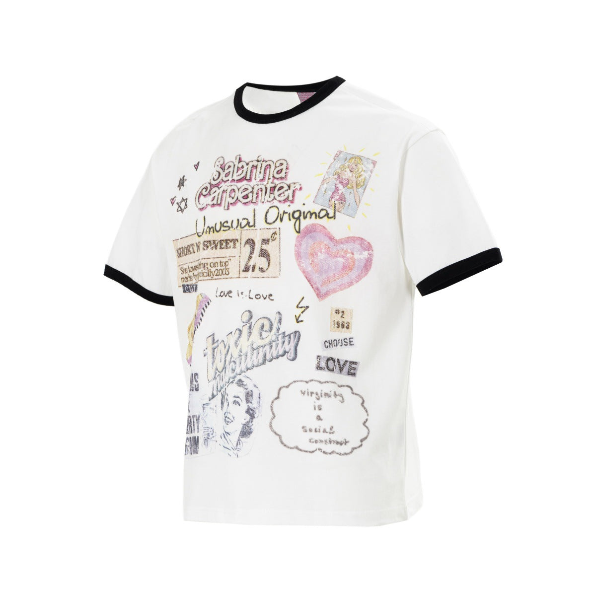 Ringer Graphic Print Short Sleeve T-Shirt