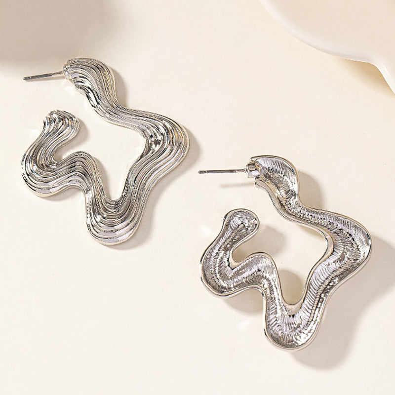Retro Abstract Gold Earrings