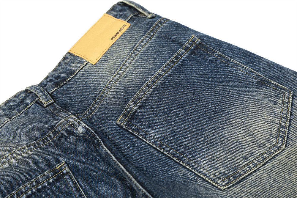 Washed Wide-Leg Jeans - Denim Pants