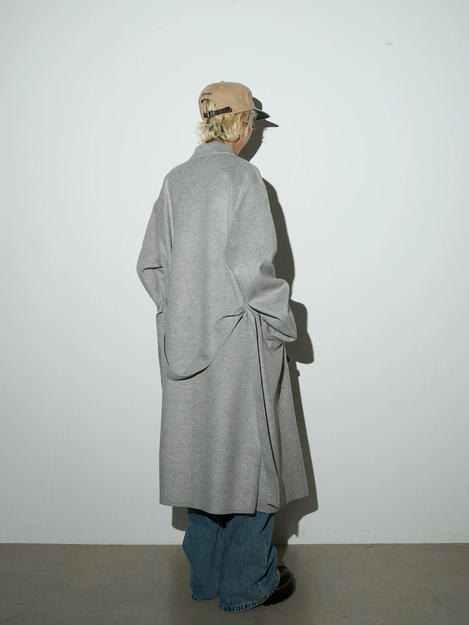 Double Breasted Belted Long Length Coat