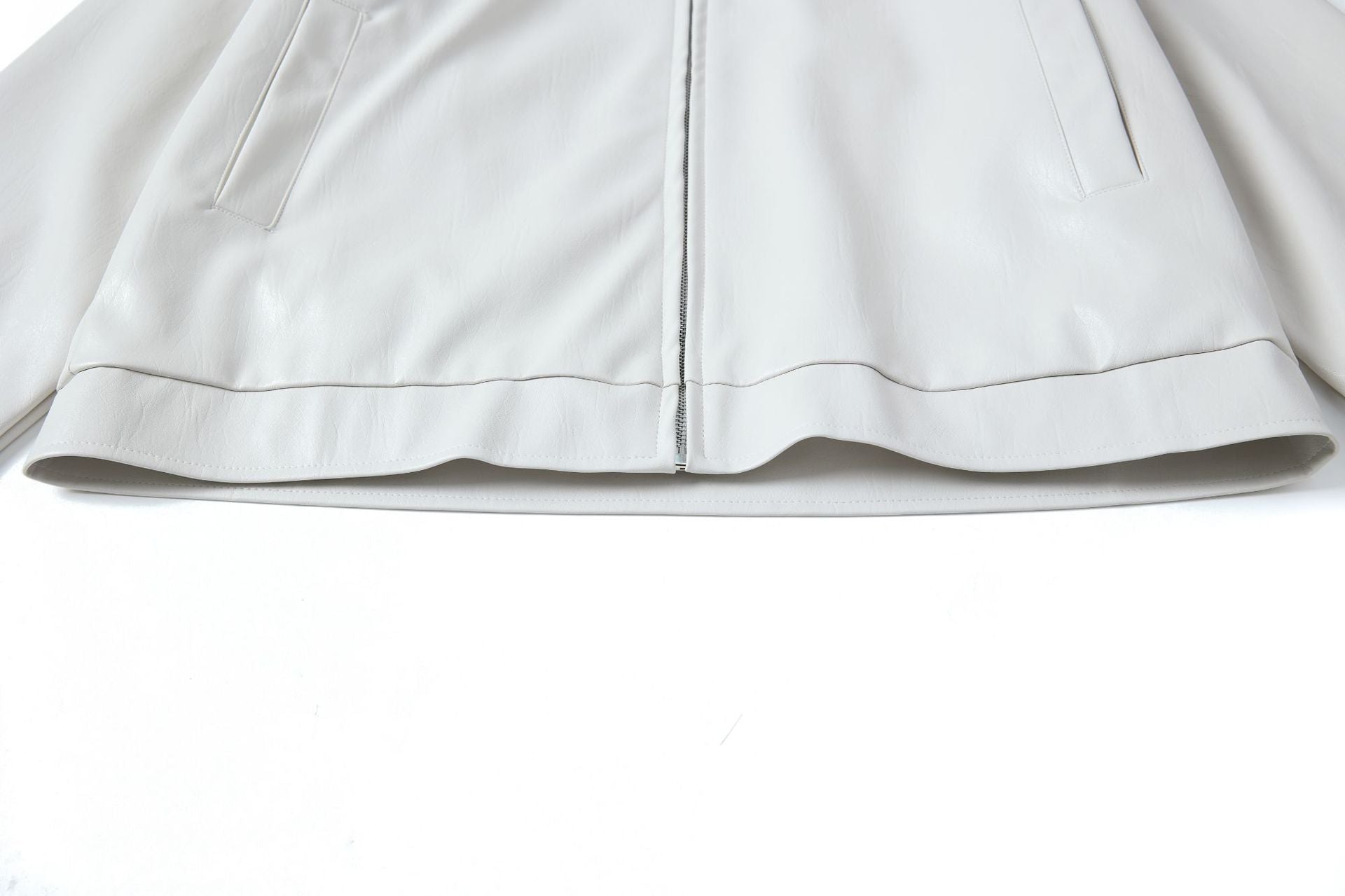Deconstruction Letter Patch PU Leather Jacket