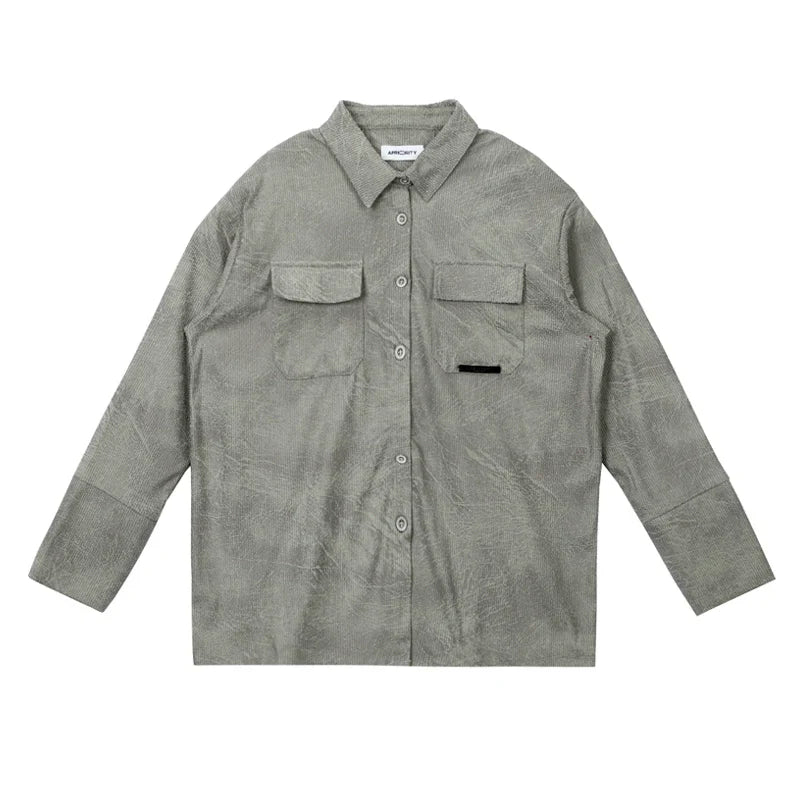 Swamp Green Textured Long Sleeve Shirt