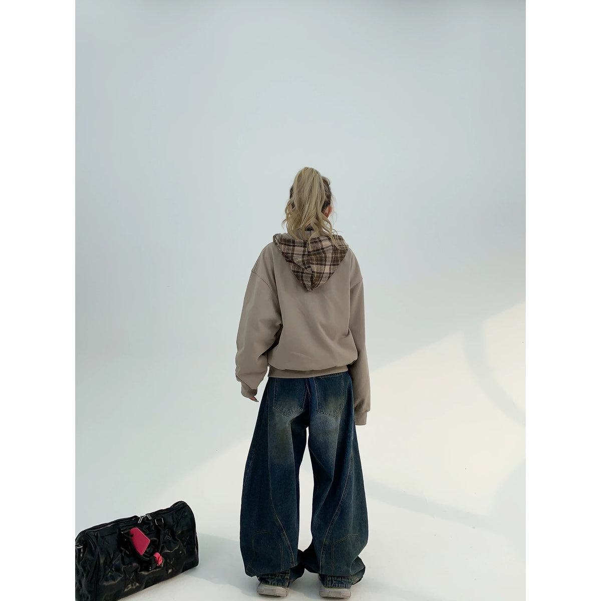 Washed Damaged Wide Leg Denim Jeans