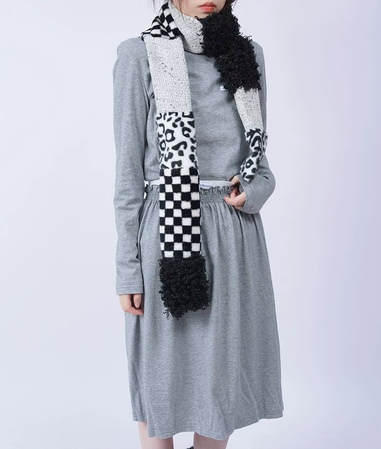 Patchwork Fake Fur Scarf