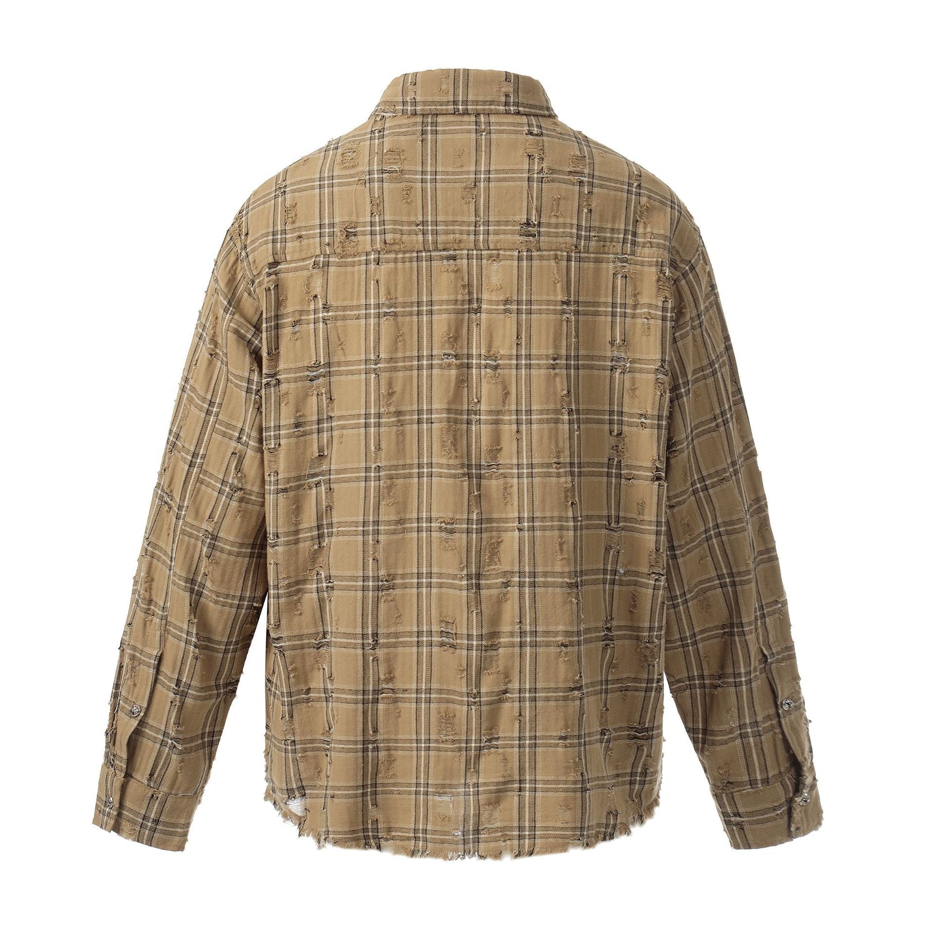 Plaid Damage Wash Long Sleeve Shirt