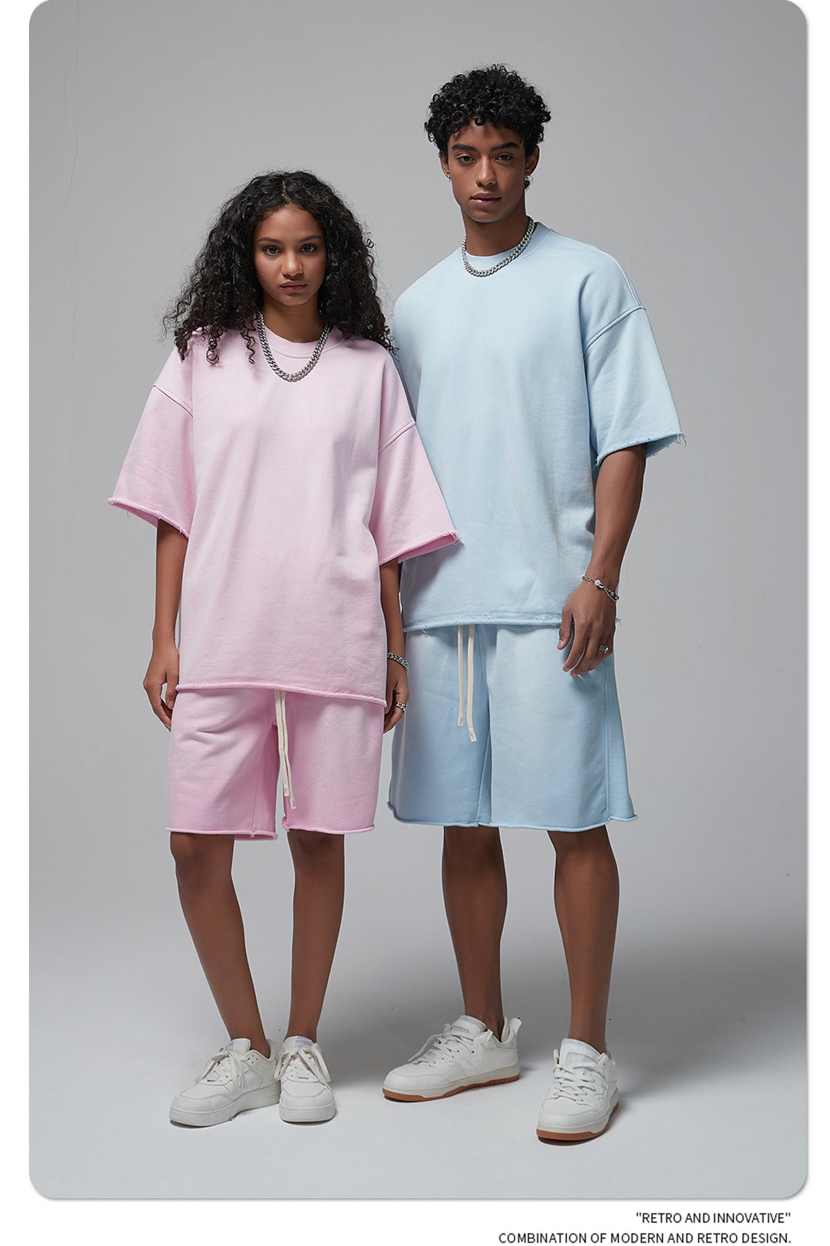 Oversize Spray-dyed Short-sleeve T-shirt & Spray-dyed Short Sweatpants Setup