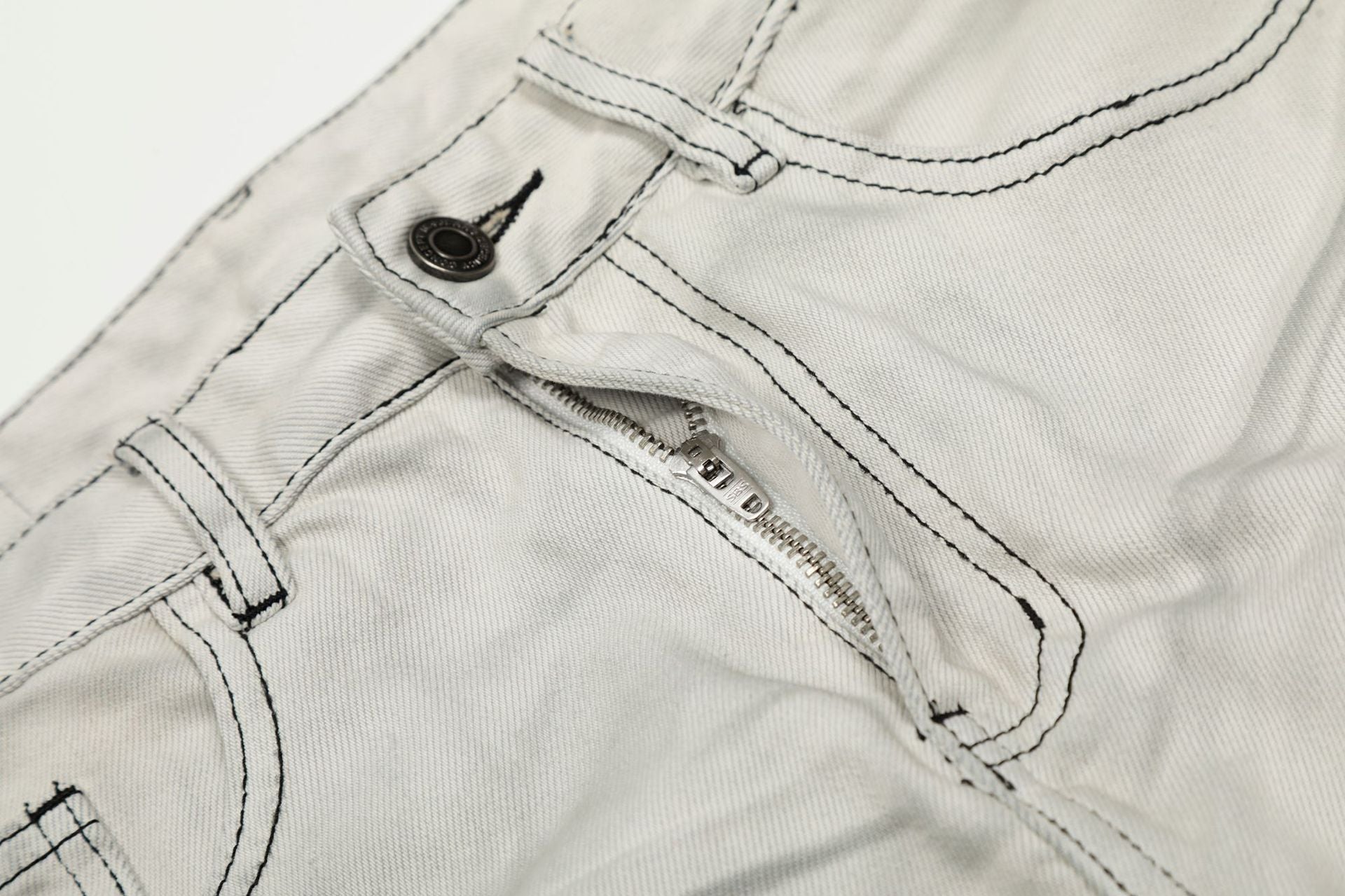 Washed Whisker Barrel Denim Jeans