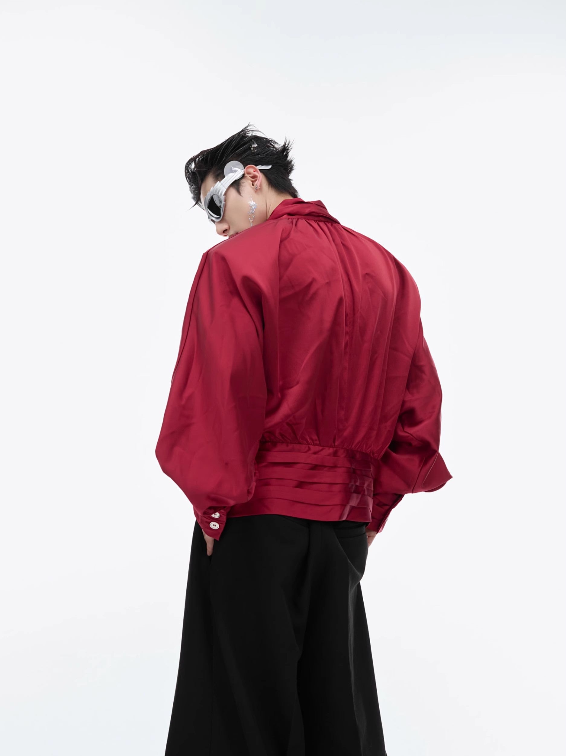V-neck Shoulder Pad Shirt