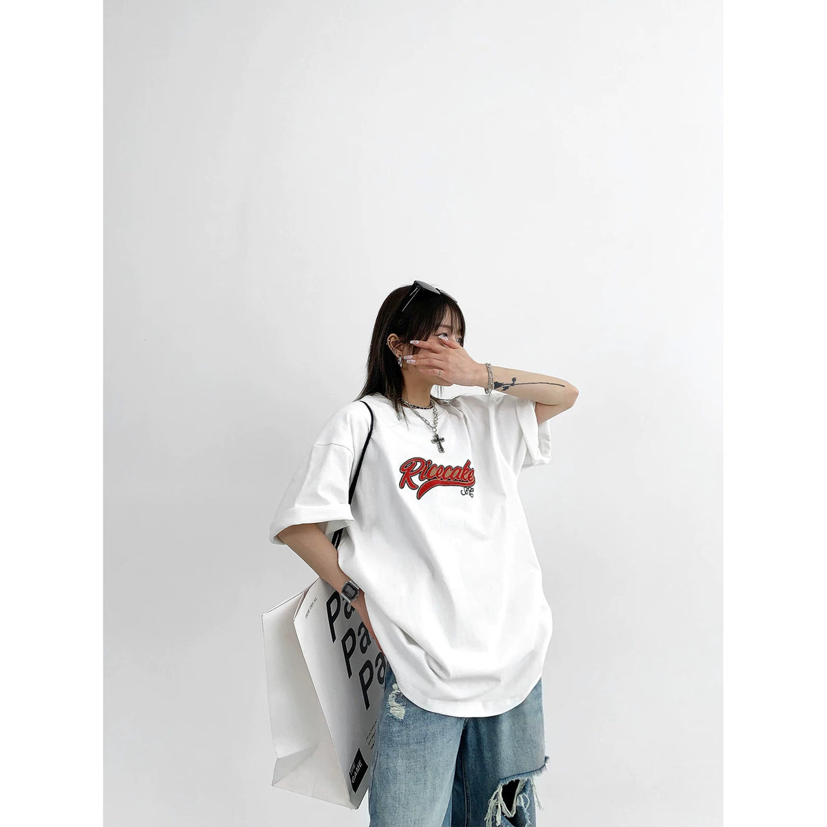 Logo Patch Oversize Short Sleeve T-Shirt
