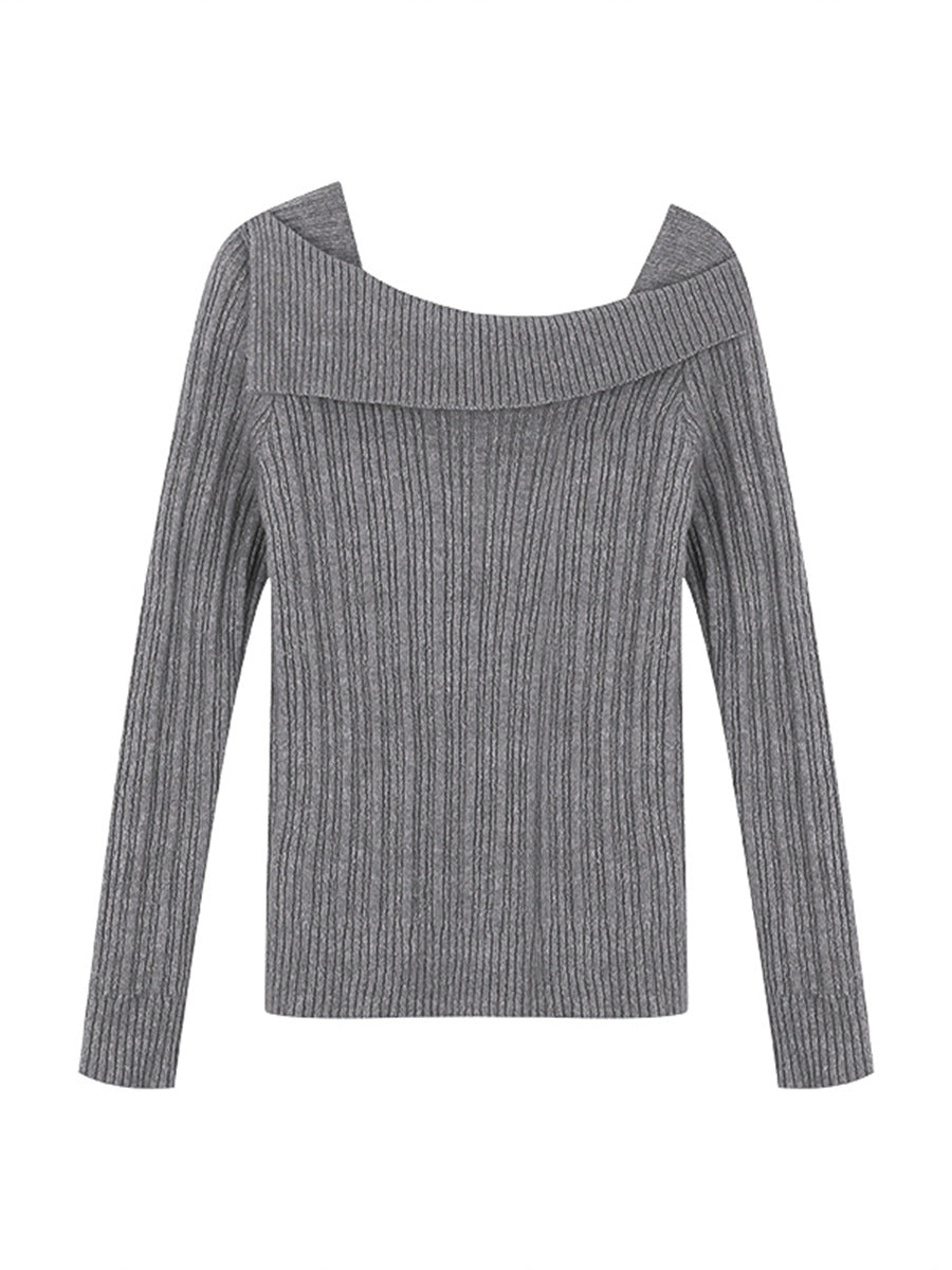 One-Shoulder Knitted Sweater