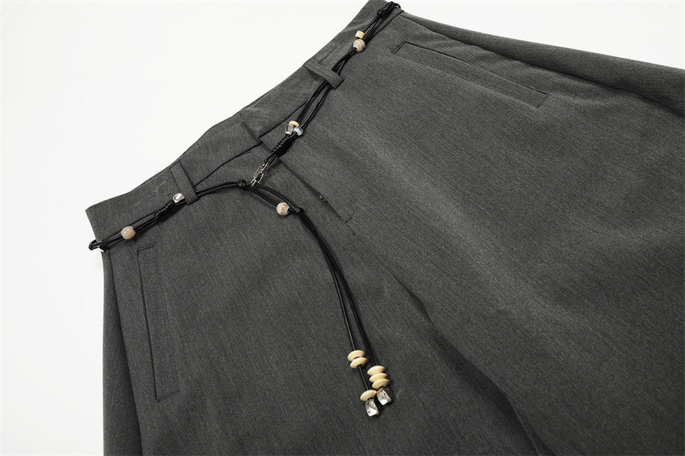 DAXUEN Wide-leg loose-fit trousers with decorative belt