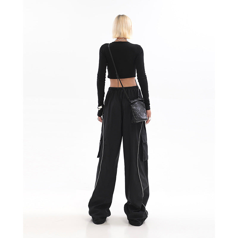Y2K Striped Baggy Cargo Pants