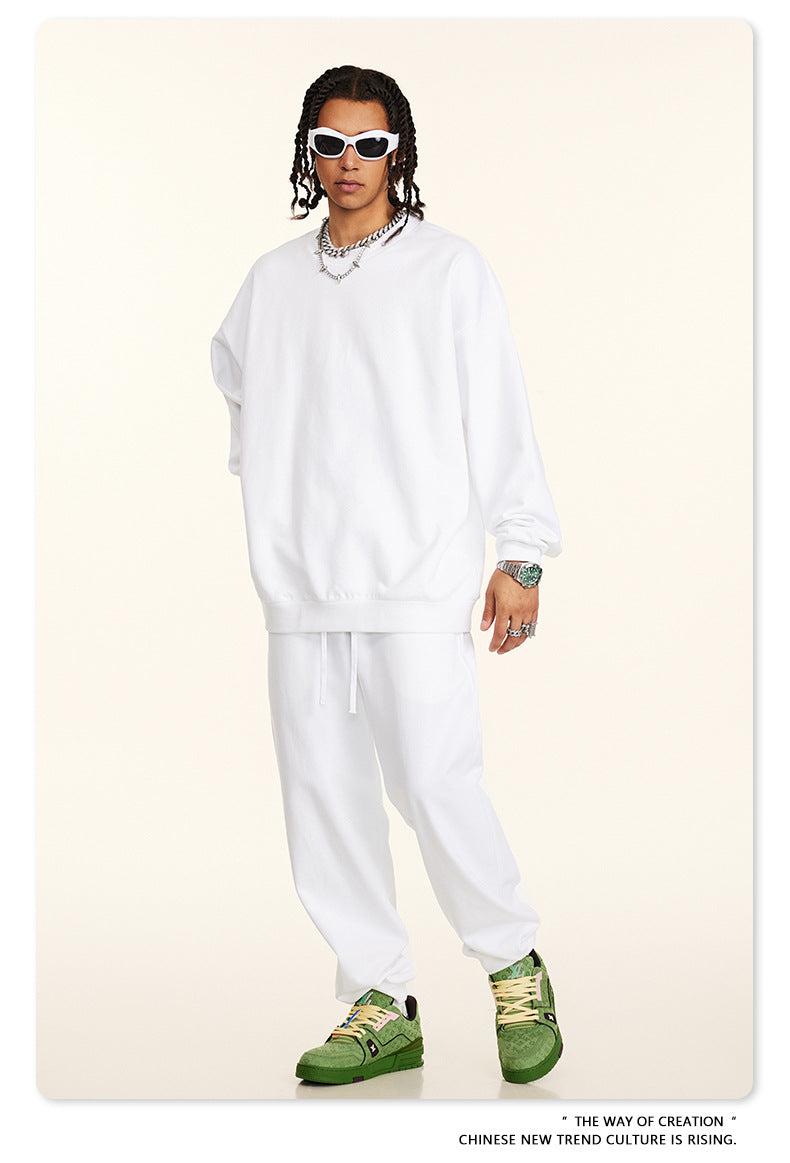 Oversize Heavyweight Basic Round Neck Sweatshirt