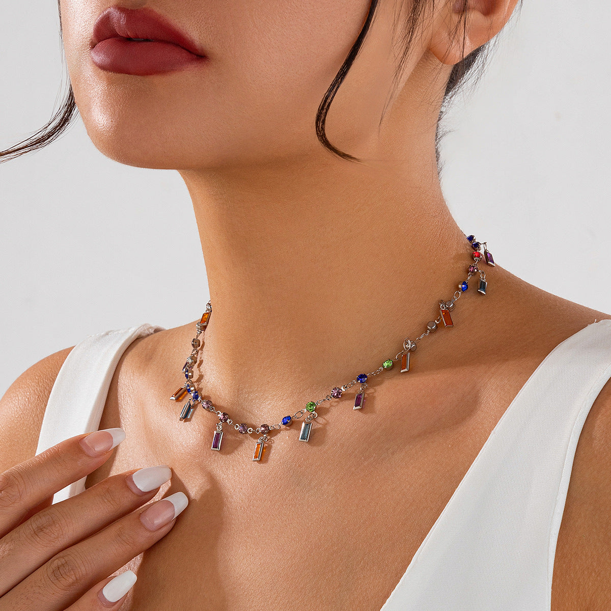 Gemstones Pendants Clavicle Chain