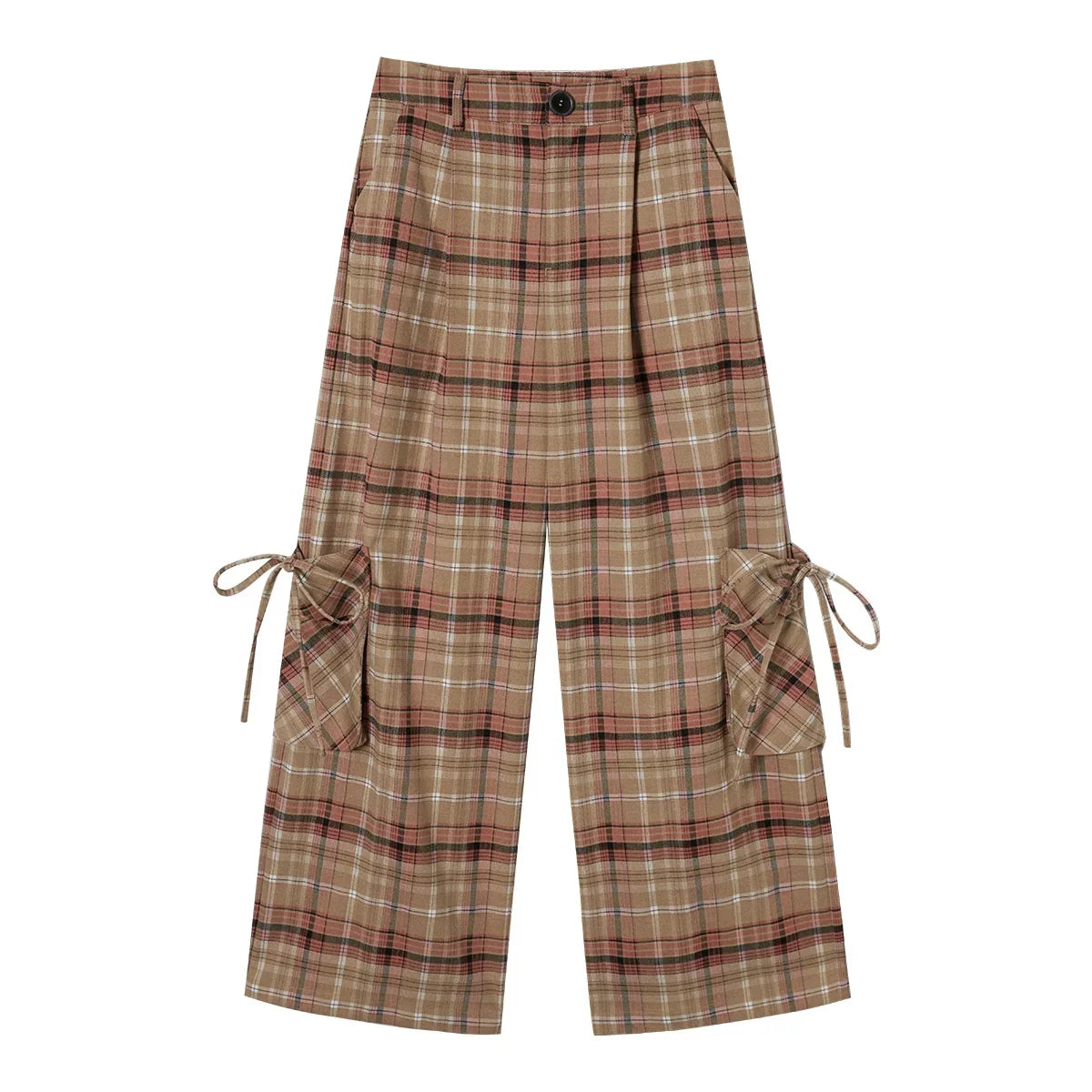 Plaid Wide-Leg Pants