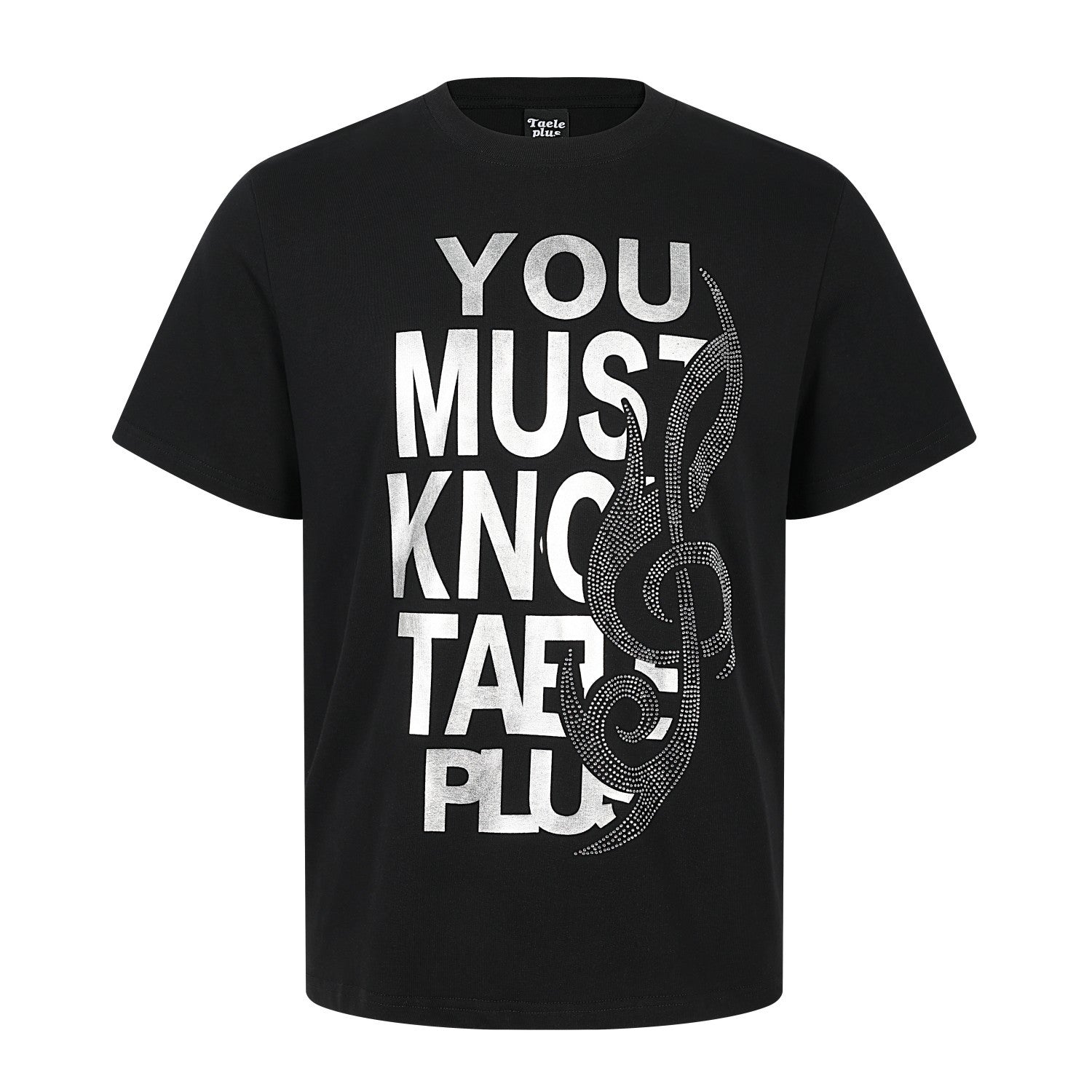 Letter Rhinestone Print Short Sleeve T-Shirt