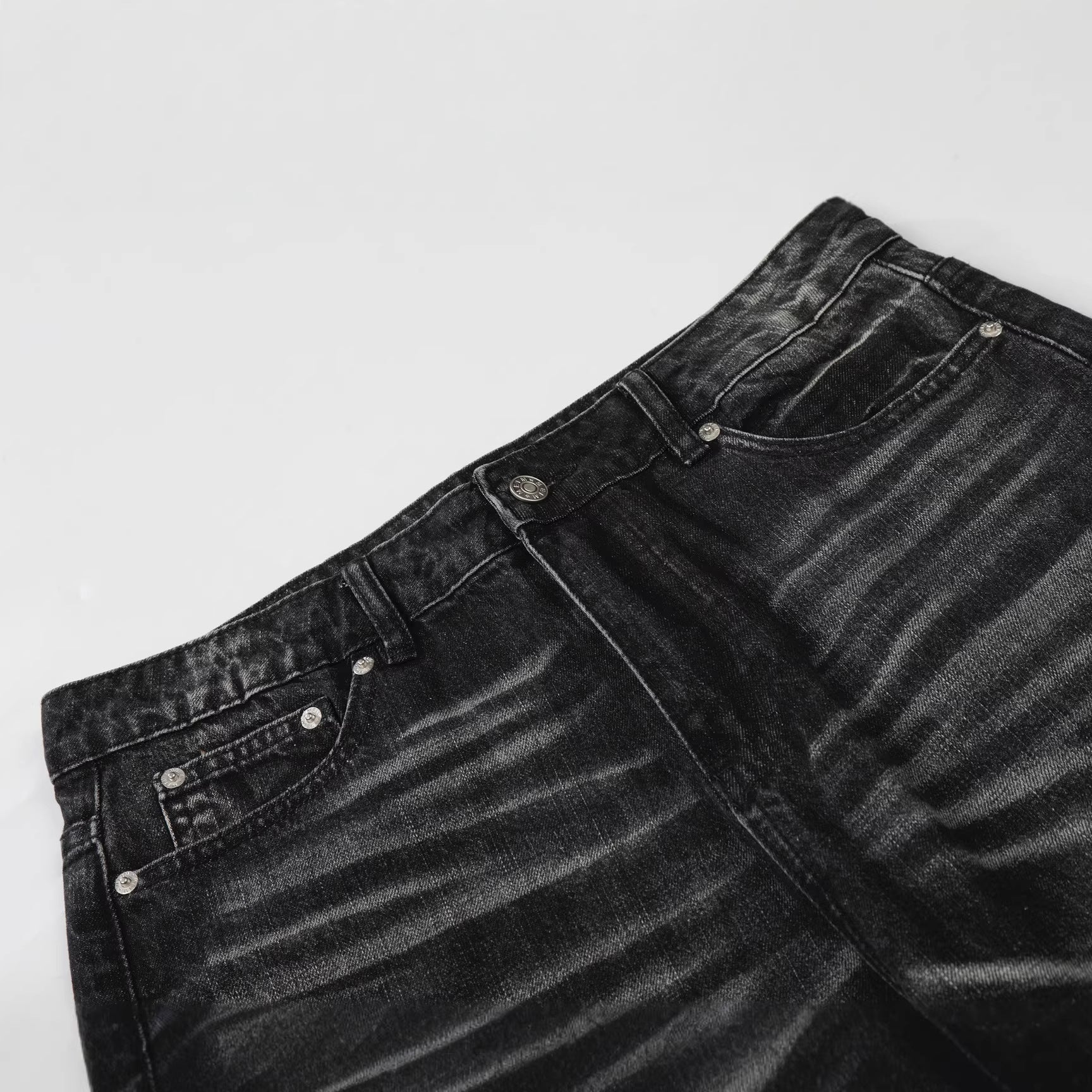Wash Whisker Wide Leg Denim Jeans