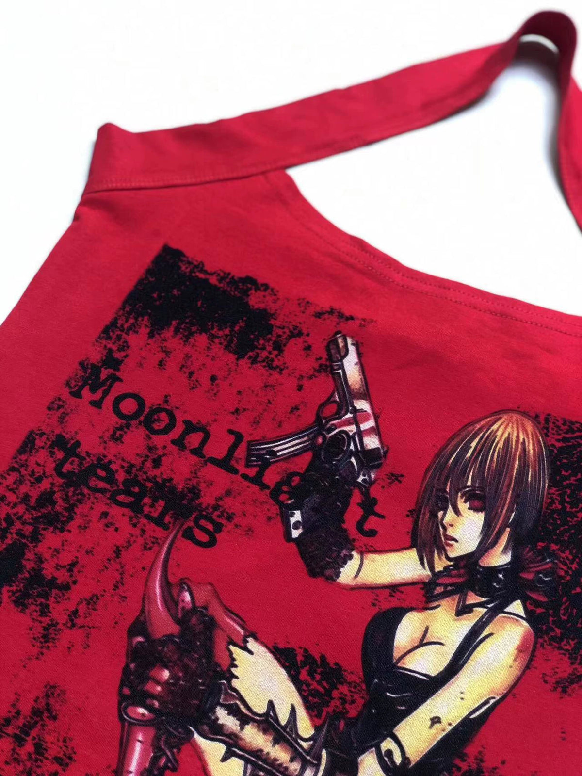 Cartoon Print Halter Tank Top