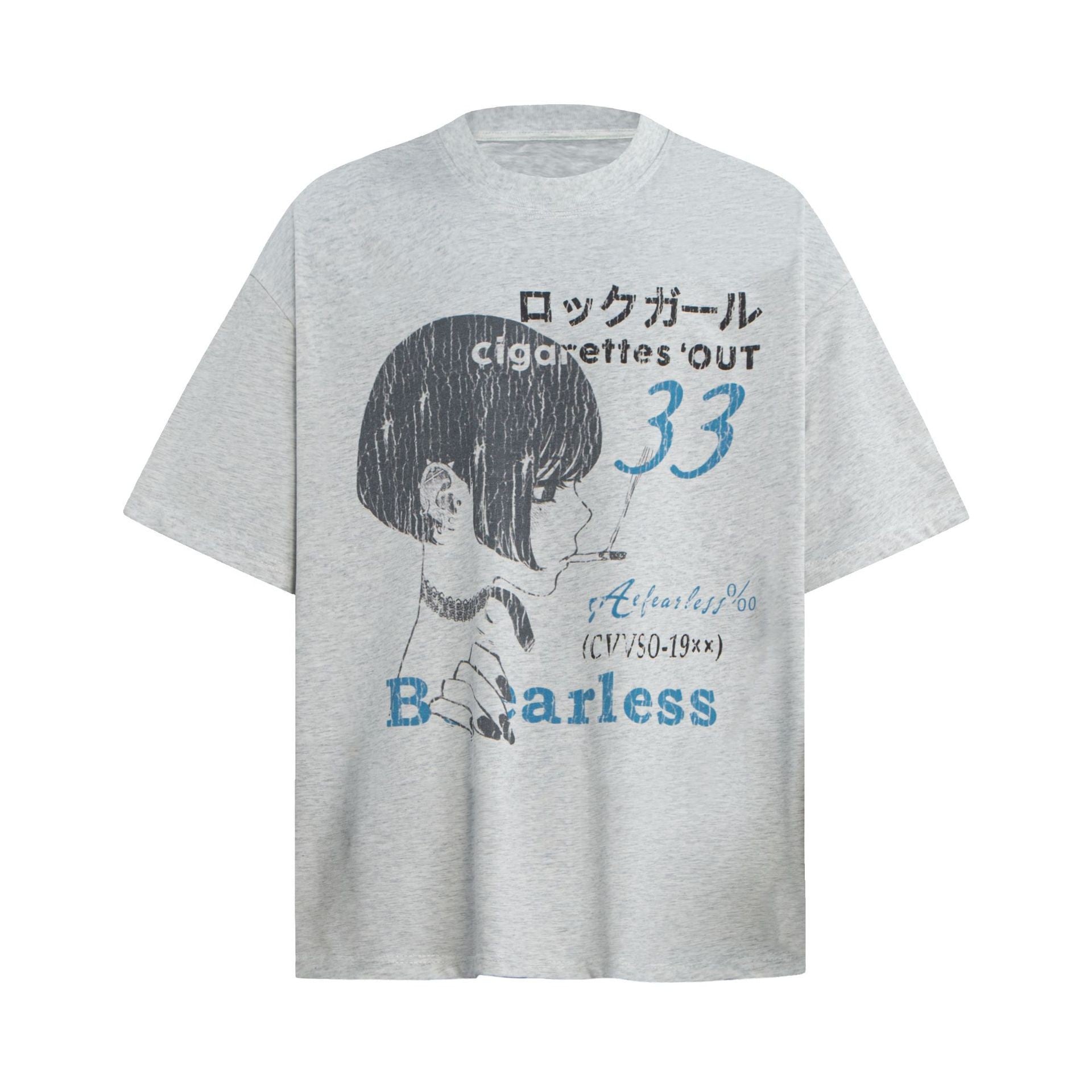 Illustration Letter Print Oversize Short Sleeve T-Shirt