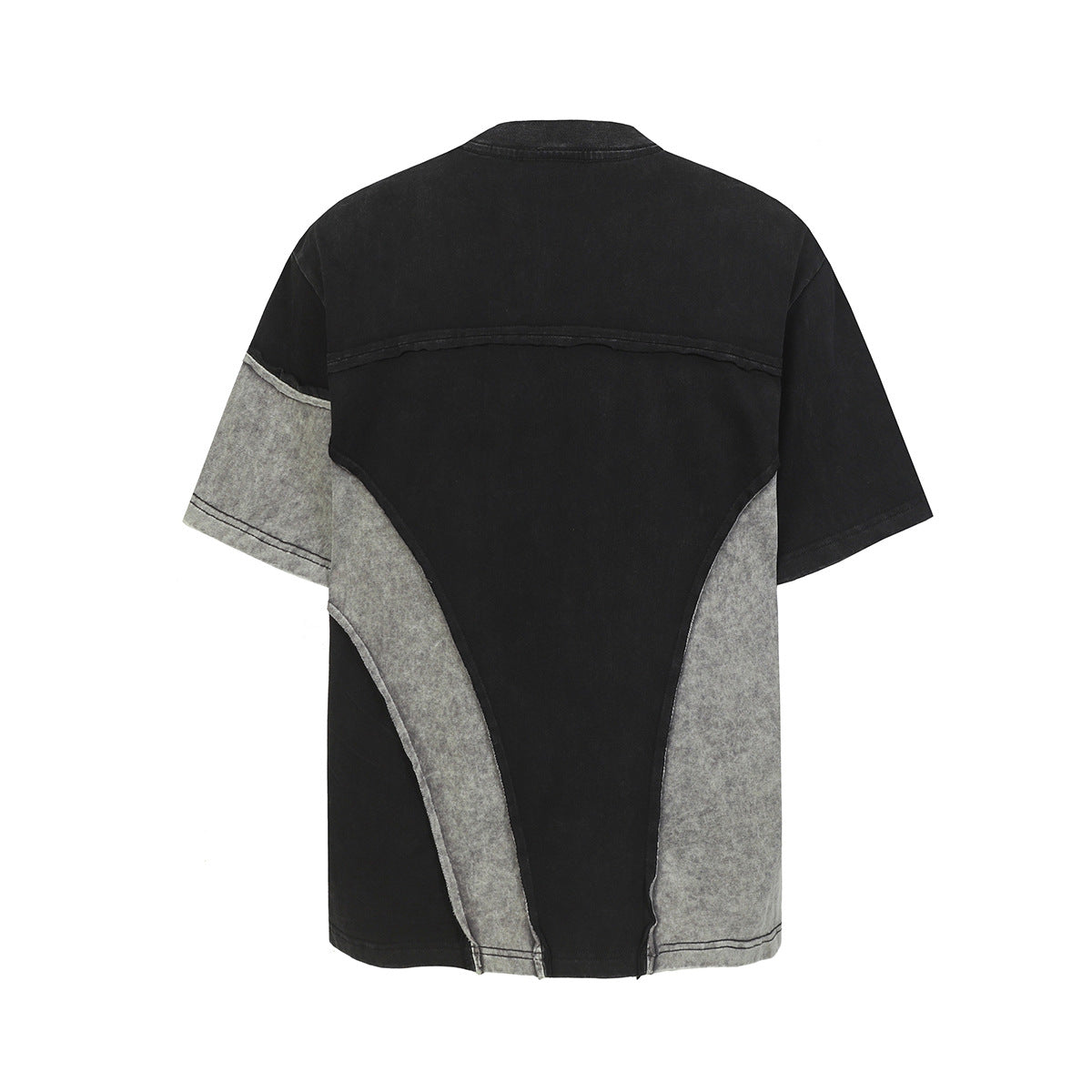 Cotton Wash Raw Edge Oversize Short Sleeve T-Shirt