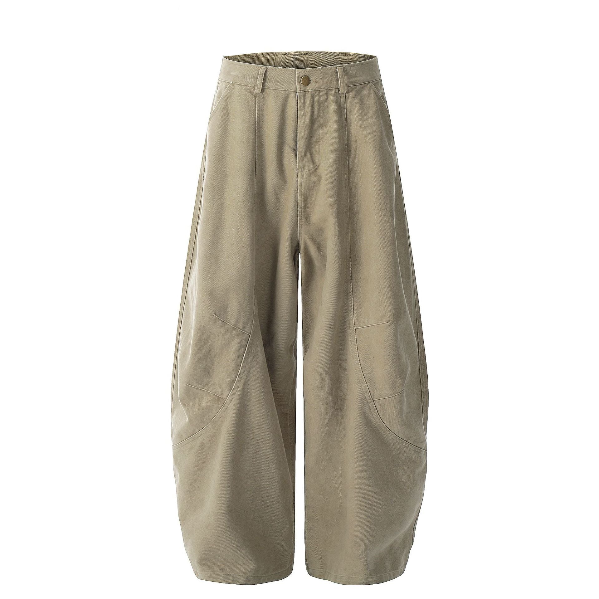 Wide Leg Curved Cargo Pants