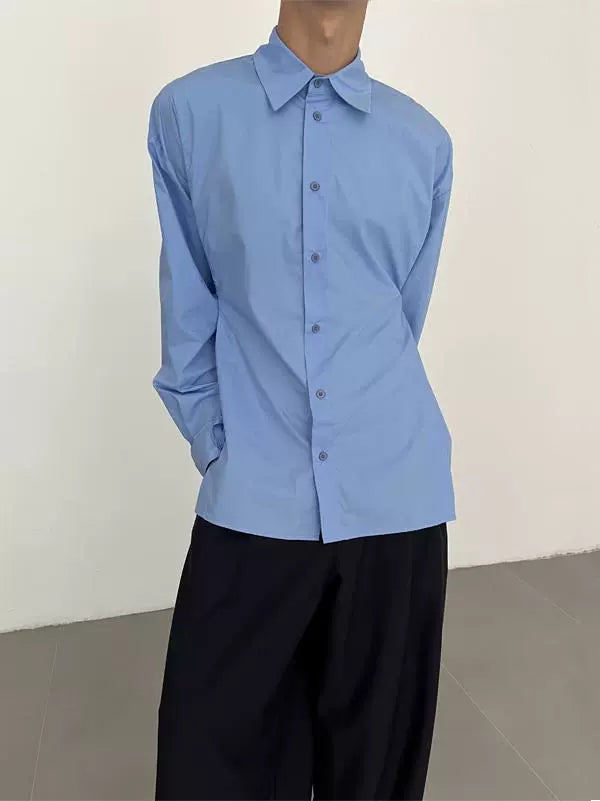 Adjustable Waist High Slit Long Sleeve Shirt