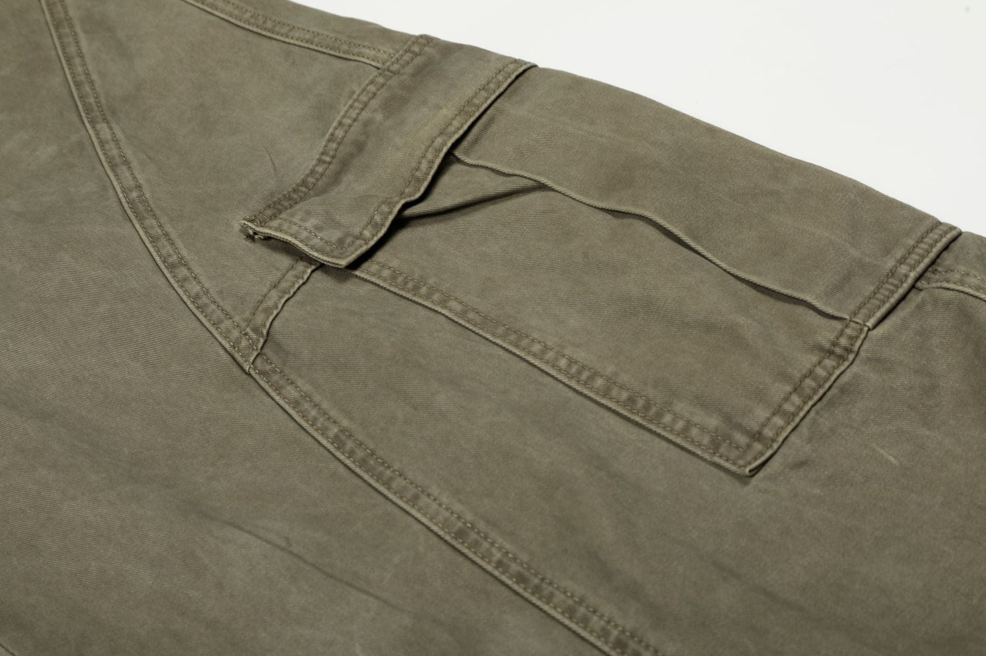 Washed Multi Pocket Curved Cargo Pants