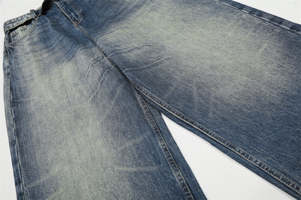 Retro Wide-Leg Denim Jeans - Pants