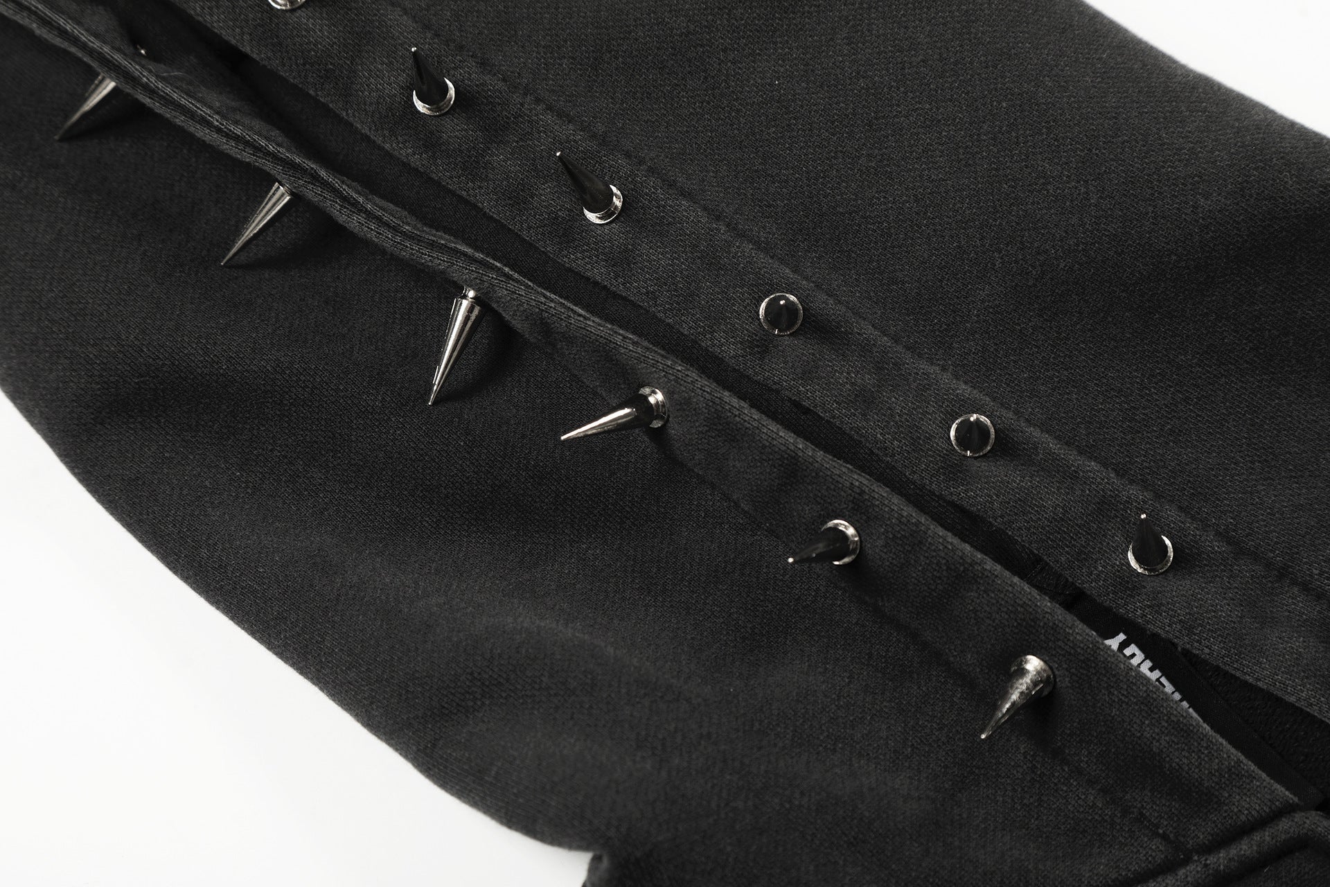 Heavyweight Rivet Washed Damage Zipper Hoodie