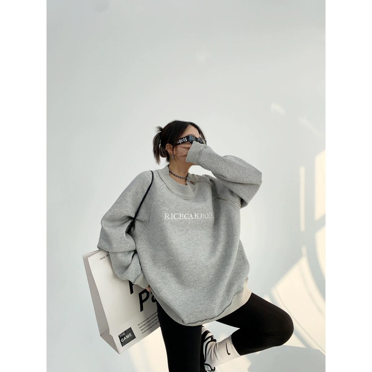 Side Zipper Design Oversized Heavyweight Sweatshirt