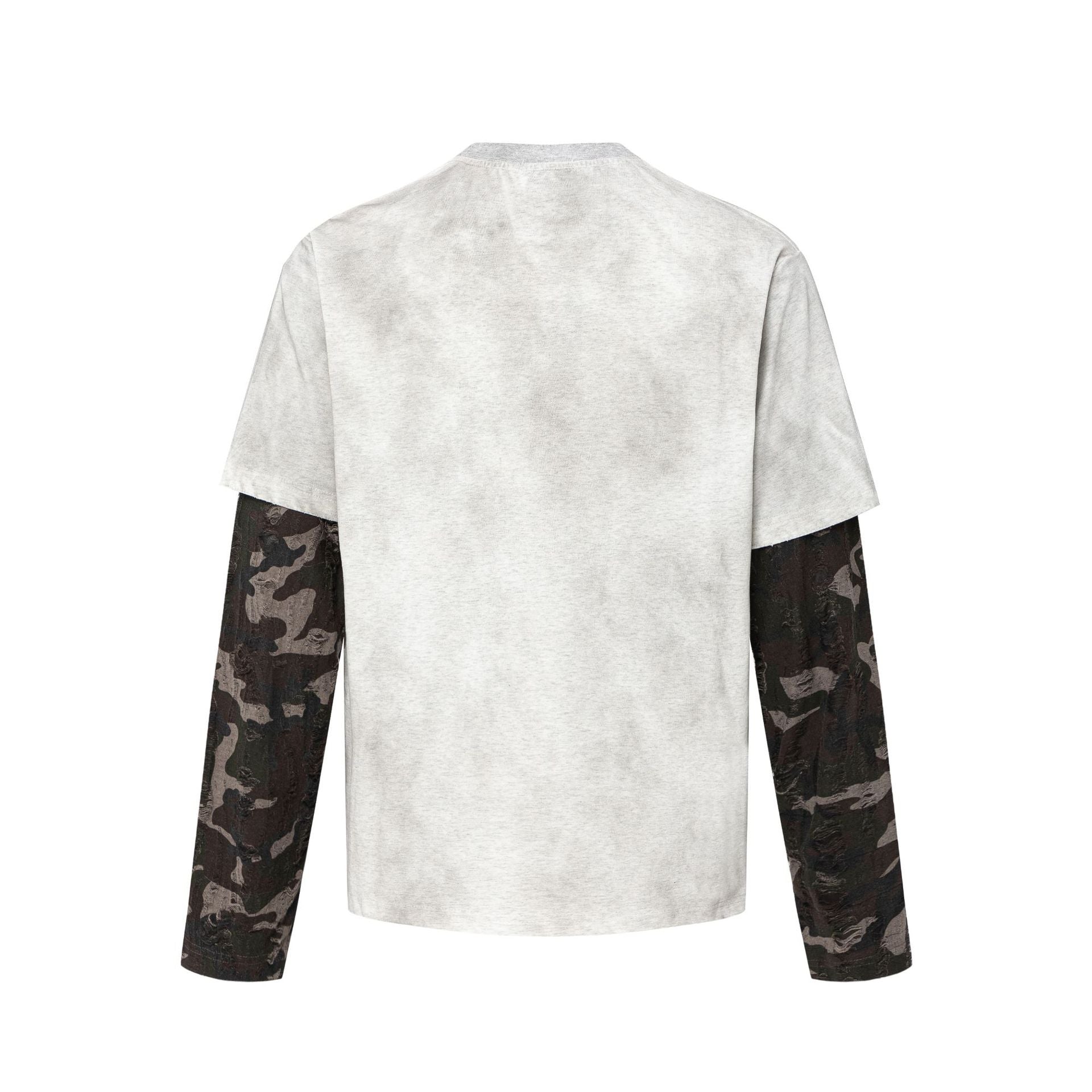 Fake Layered Letter Print Oversize Long Sleeve T-Shirt