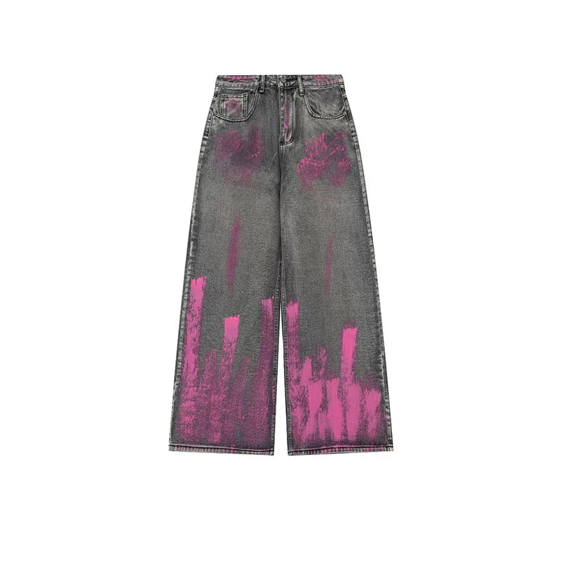 Dopamine Pink Spray Jeans