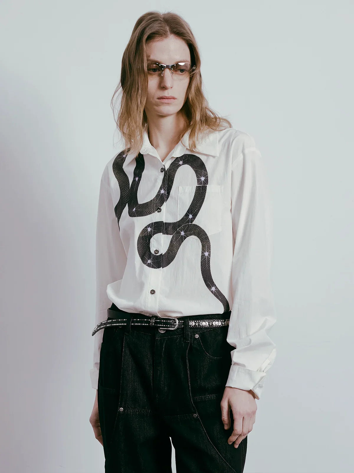 Snake Print Long Sleeve Shirt