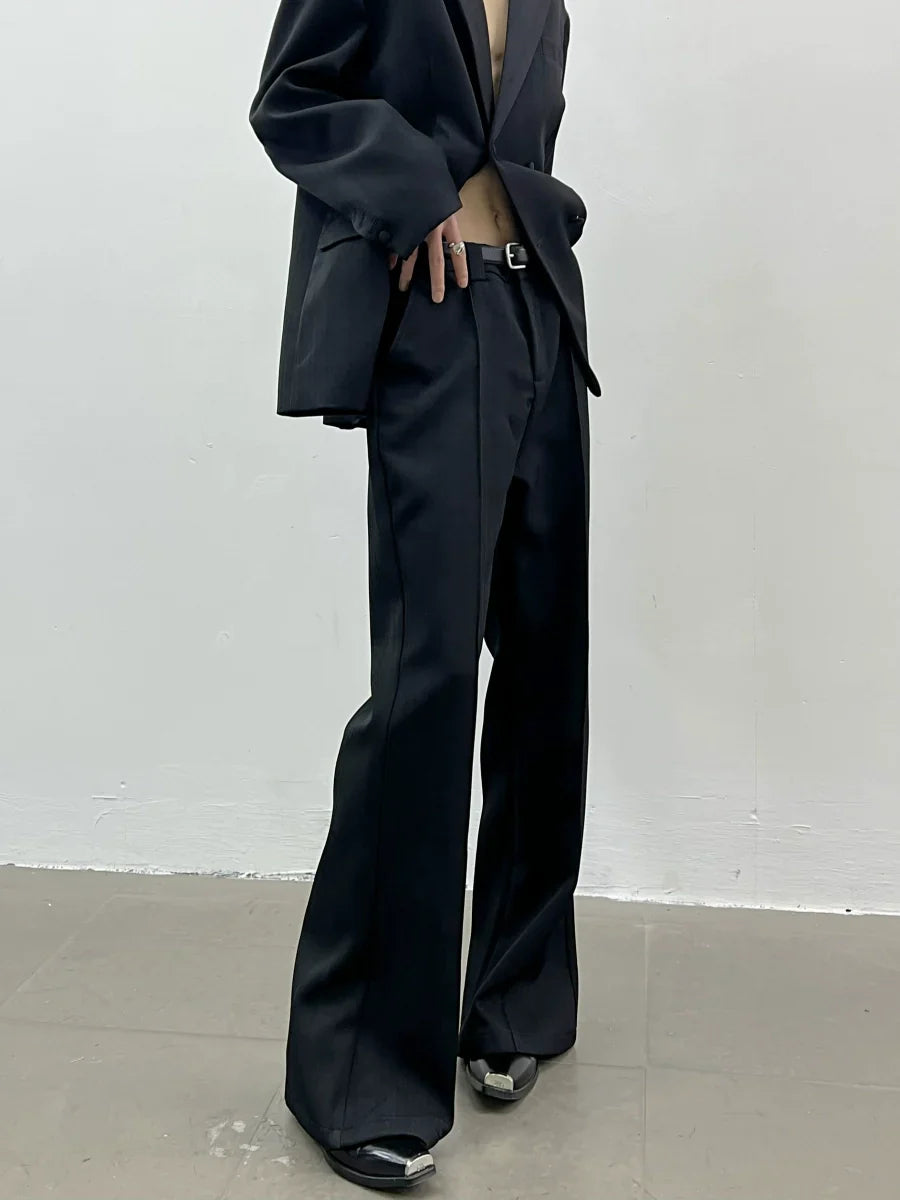 Stripe Double Breast Tailored Jacket & Flare Trousers Setup