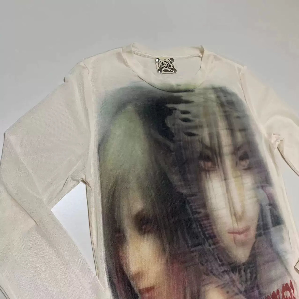 Mesh Print Long Sleeve T-Shirt